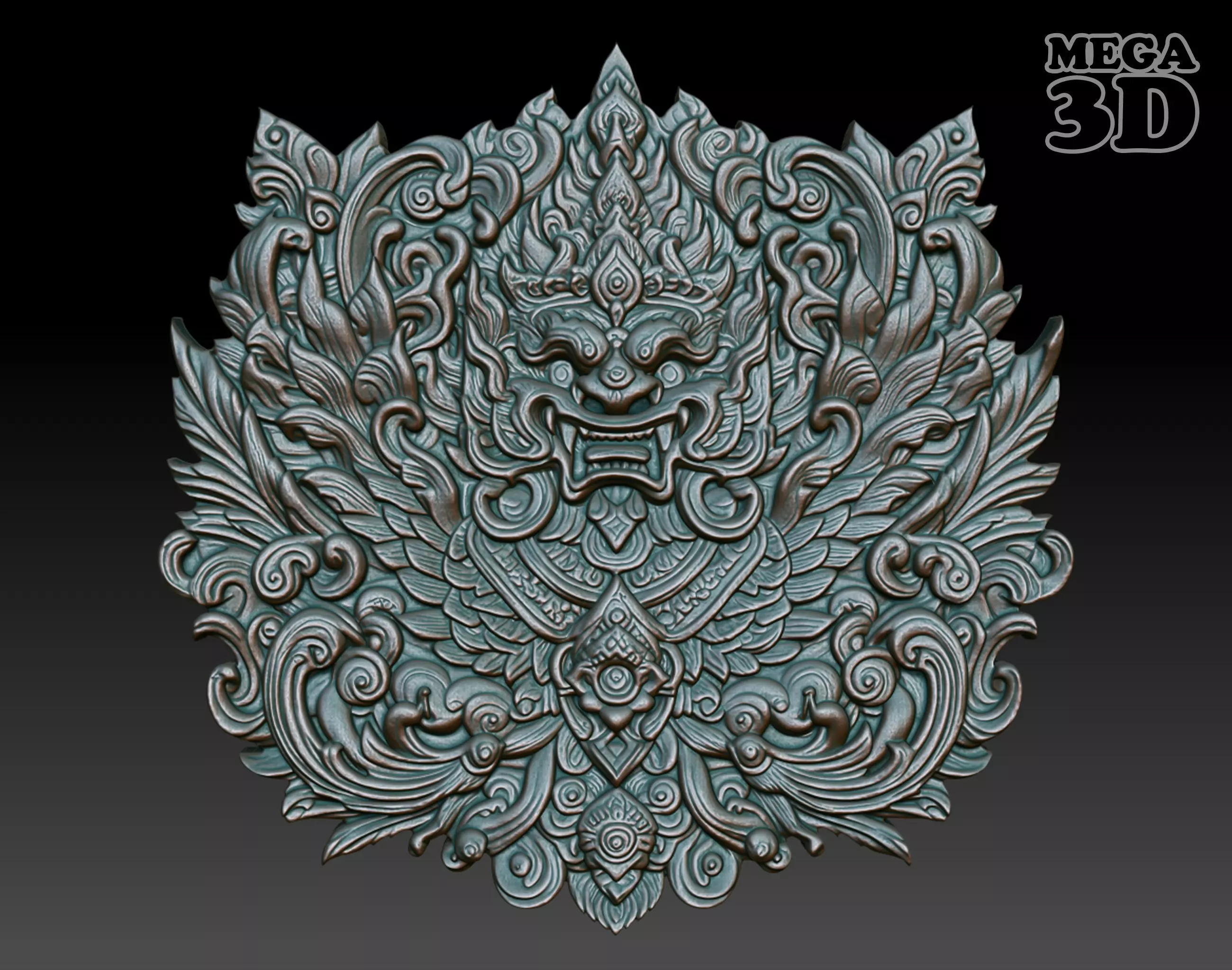 Garuda basrelief 08 240812 3D print model_0
