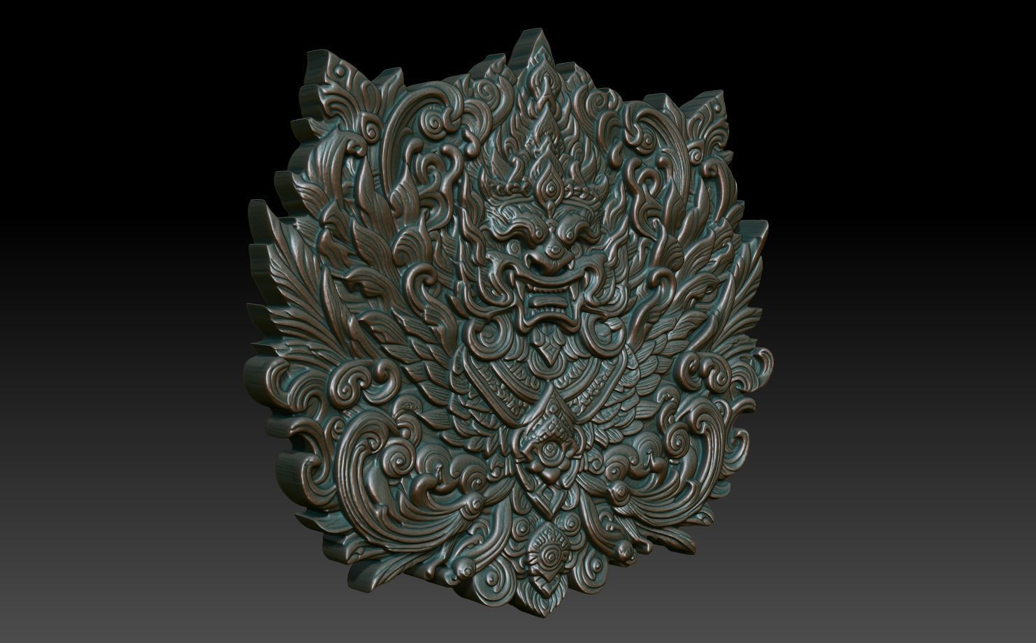 Garuda basrelief 08 240812 3D print model_2