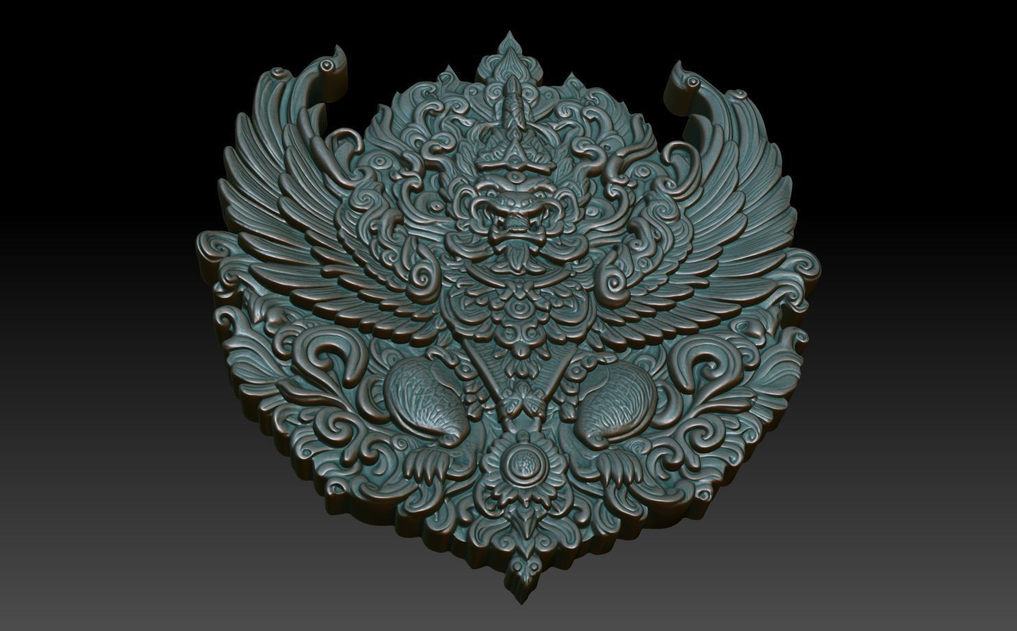 Garuda basrelief 06 240812 3D print model_4
