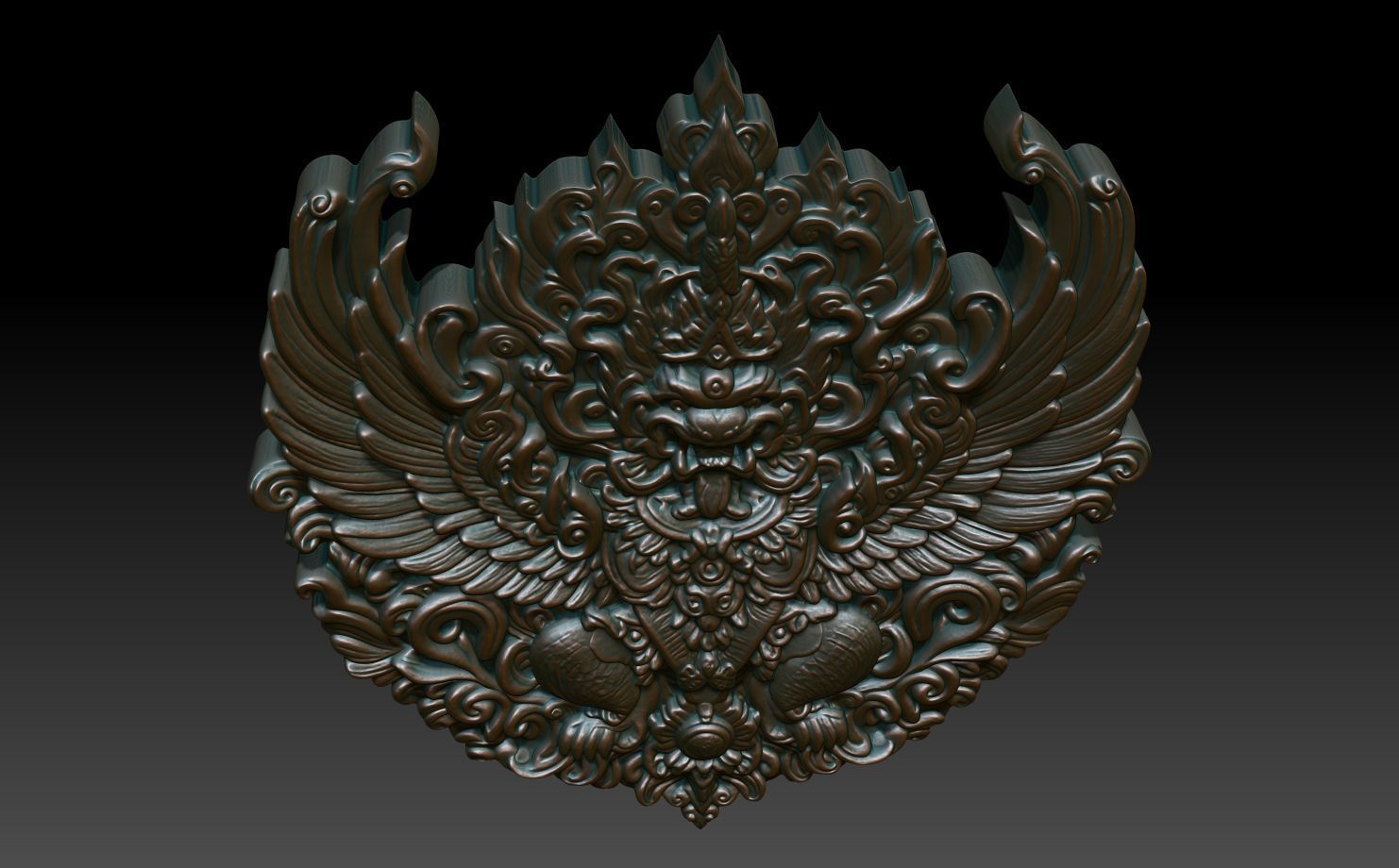 Garuda basrelief 06 240812 3D print model_3