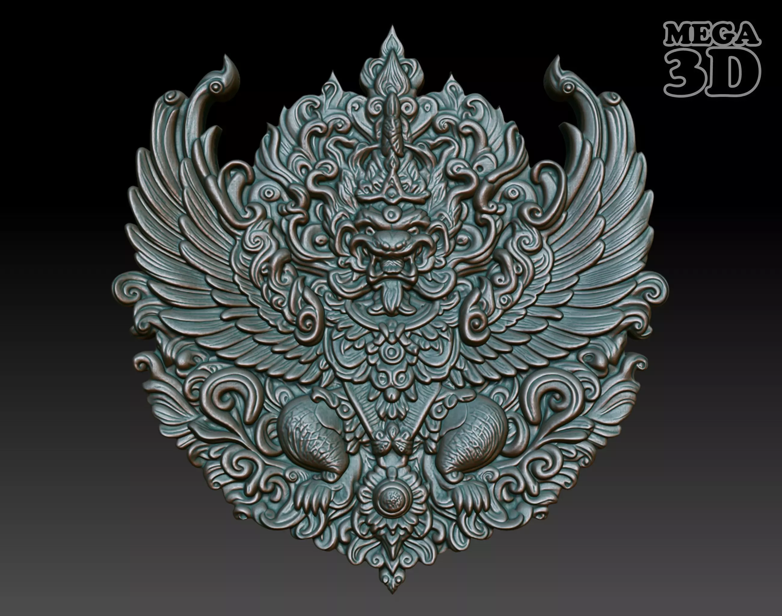 Garuda basrelief 06 240812 3D print model_0