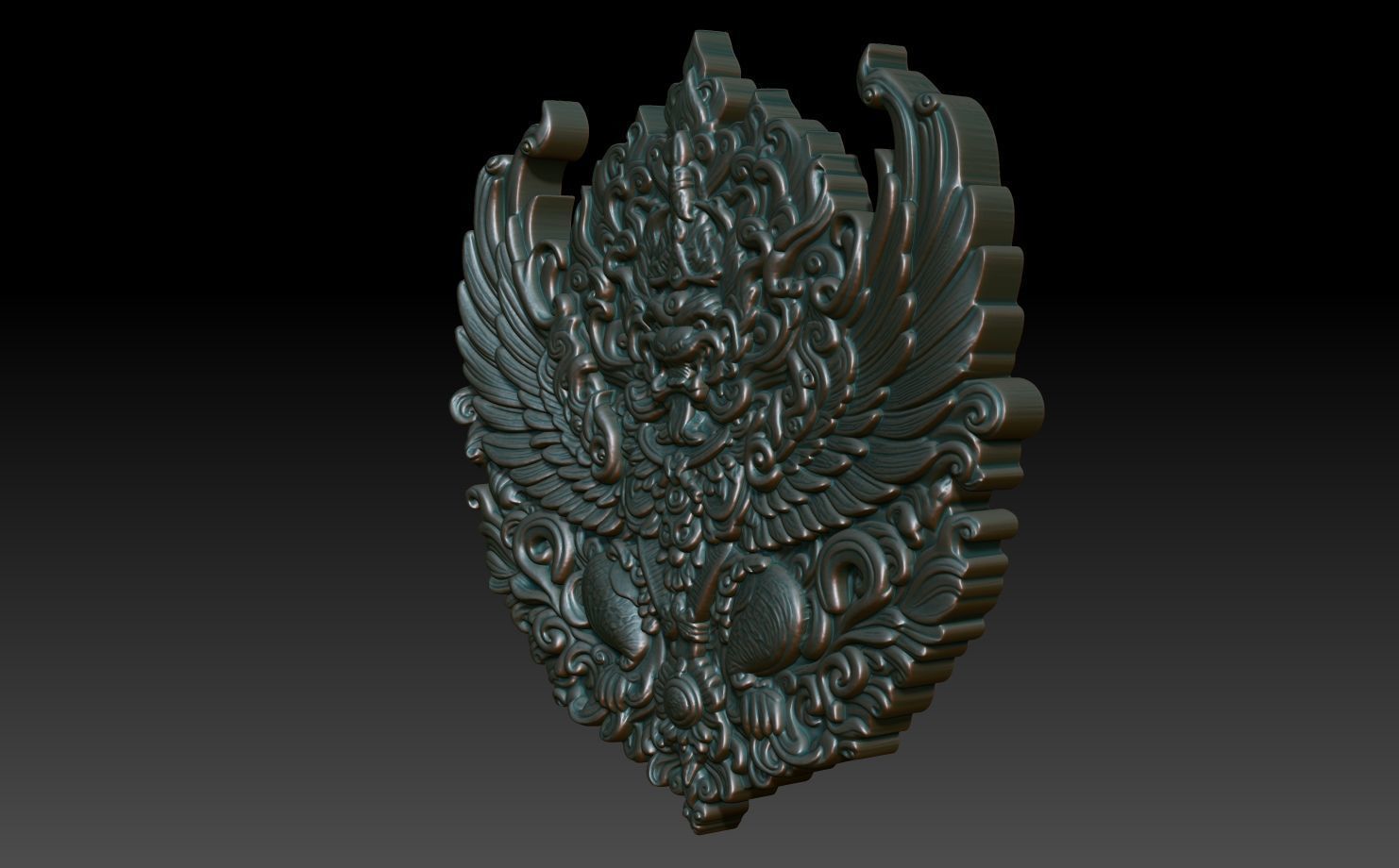 Garuda basrelief 06 240812 3D print model_1