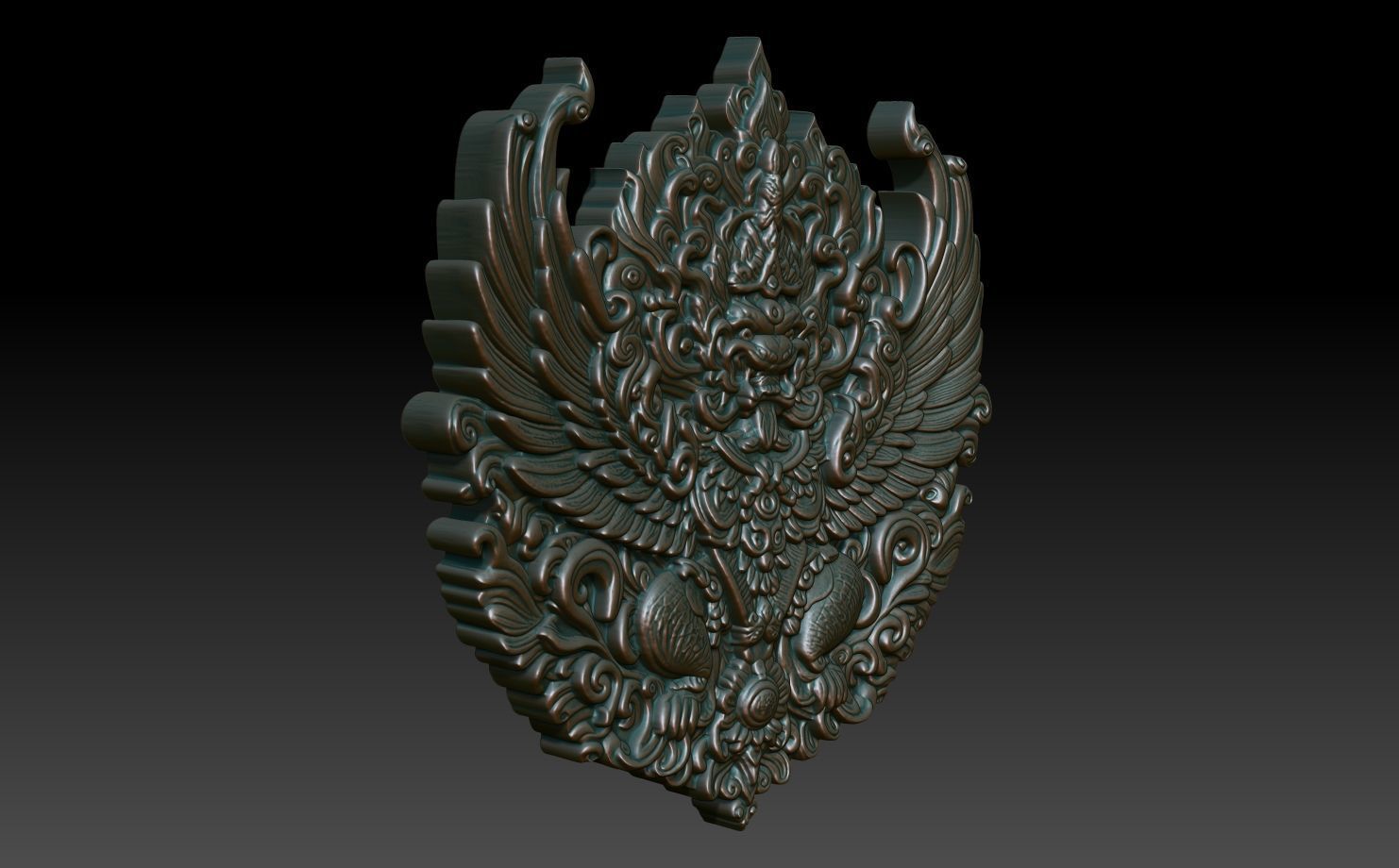 Garuda basrelief 06 240812 3D print model_2