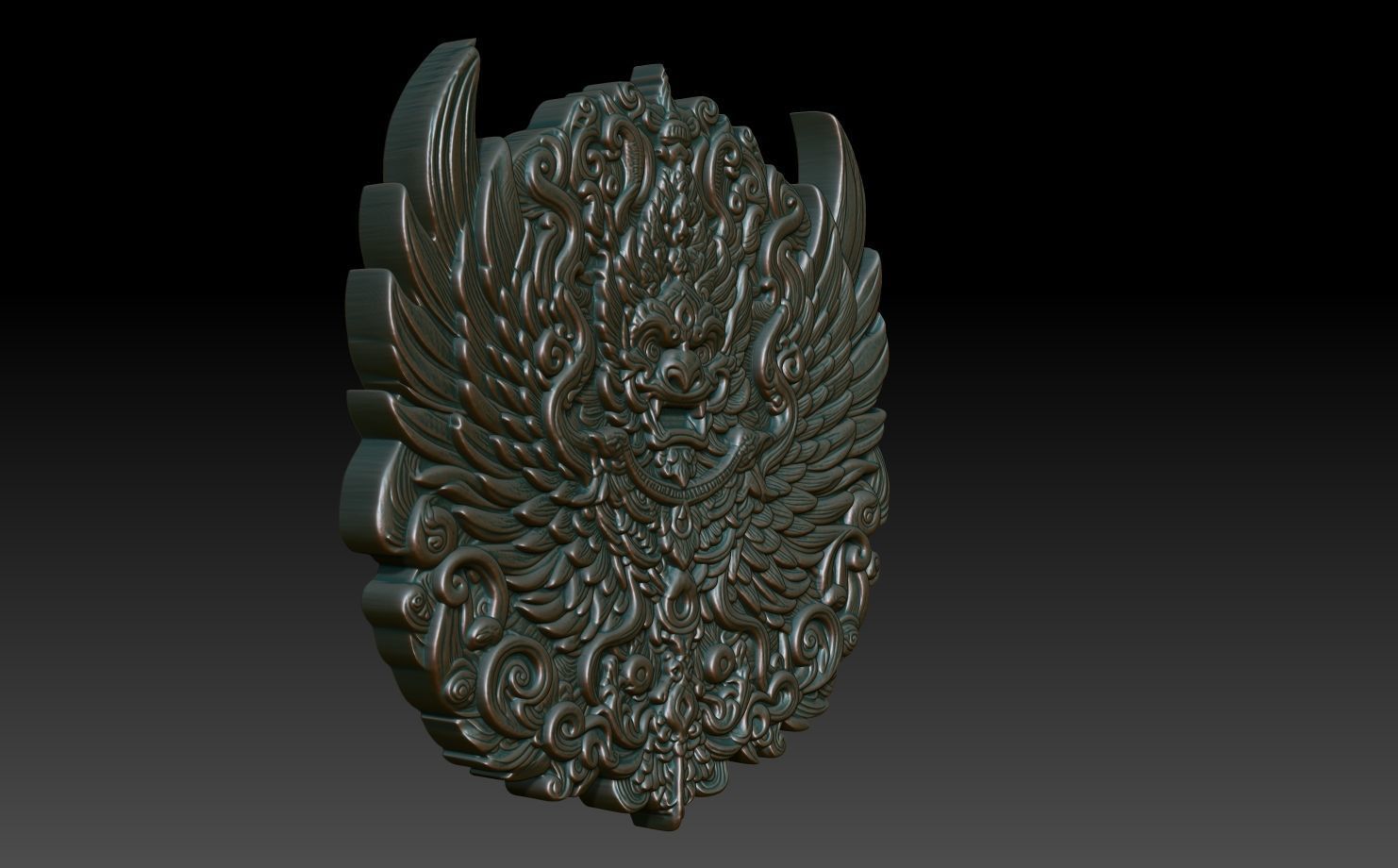 Garuda basrelief 05 240812 3D print model_2