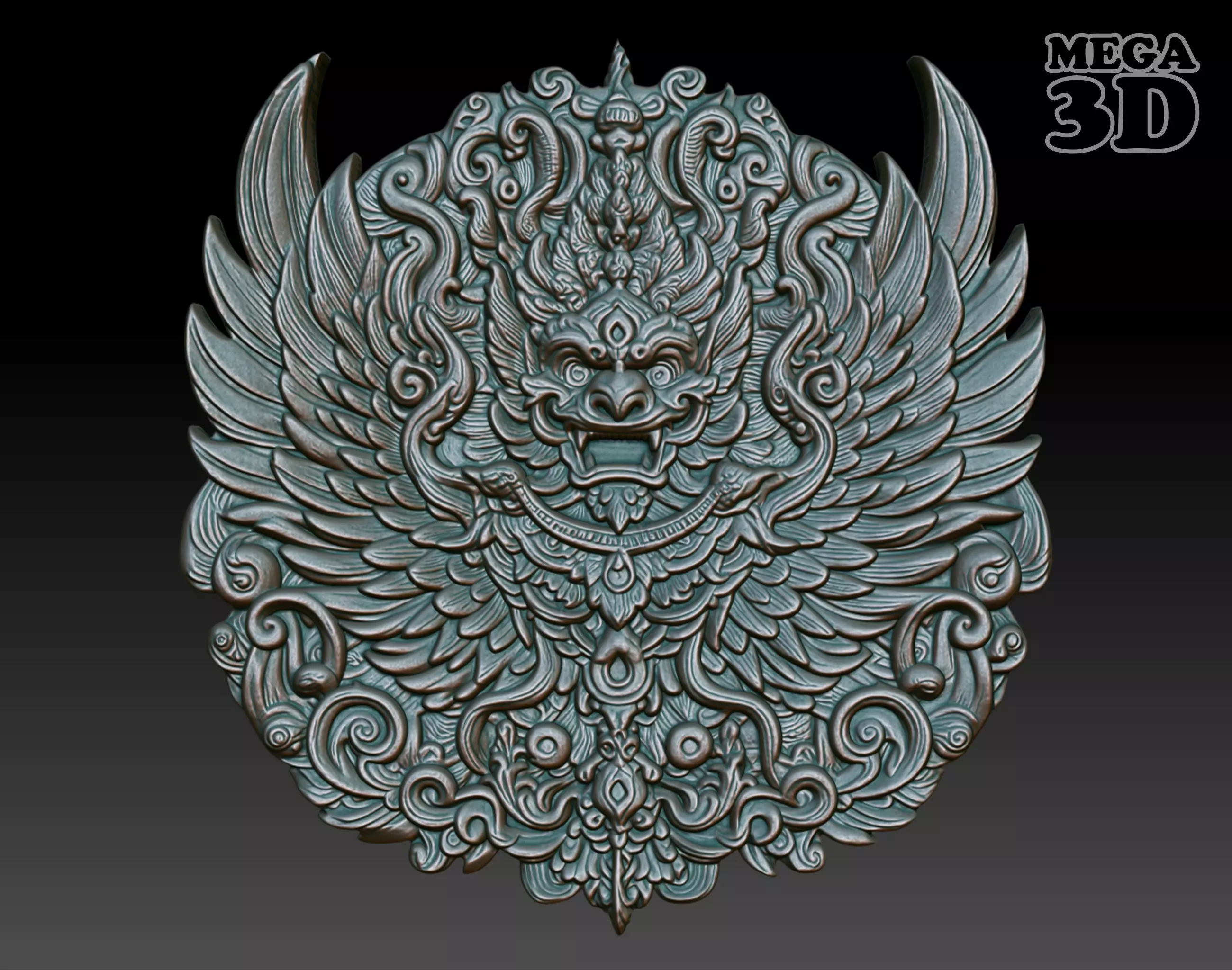 Garuda basrelief 05 240812 3D print model_0