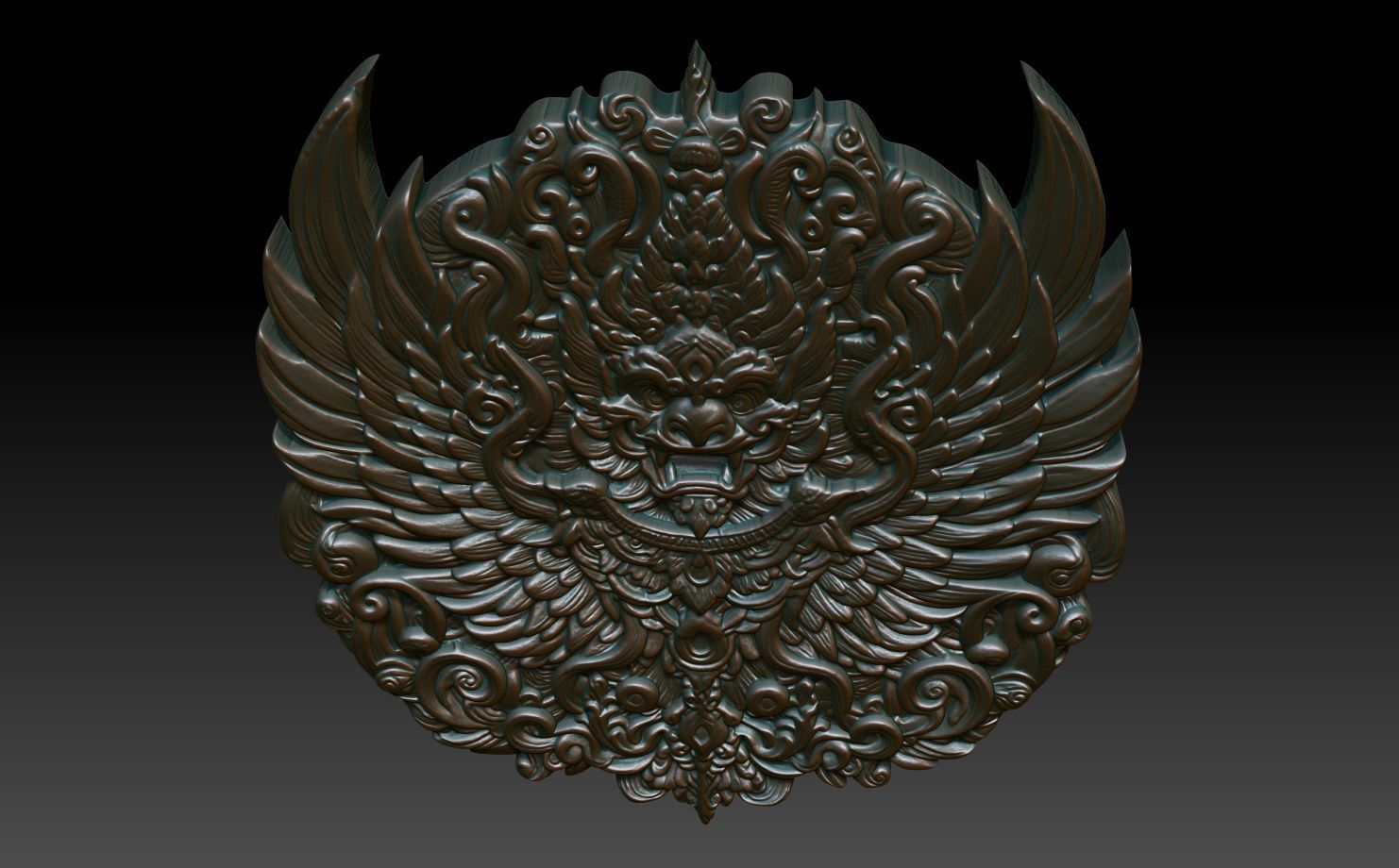 Garuda basrelief 05 240812 3D print model_3