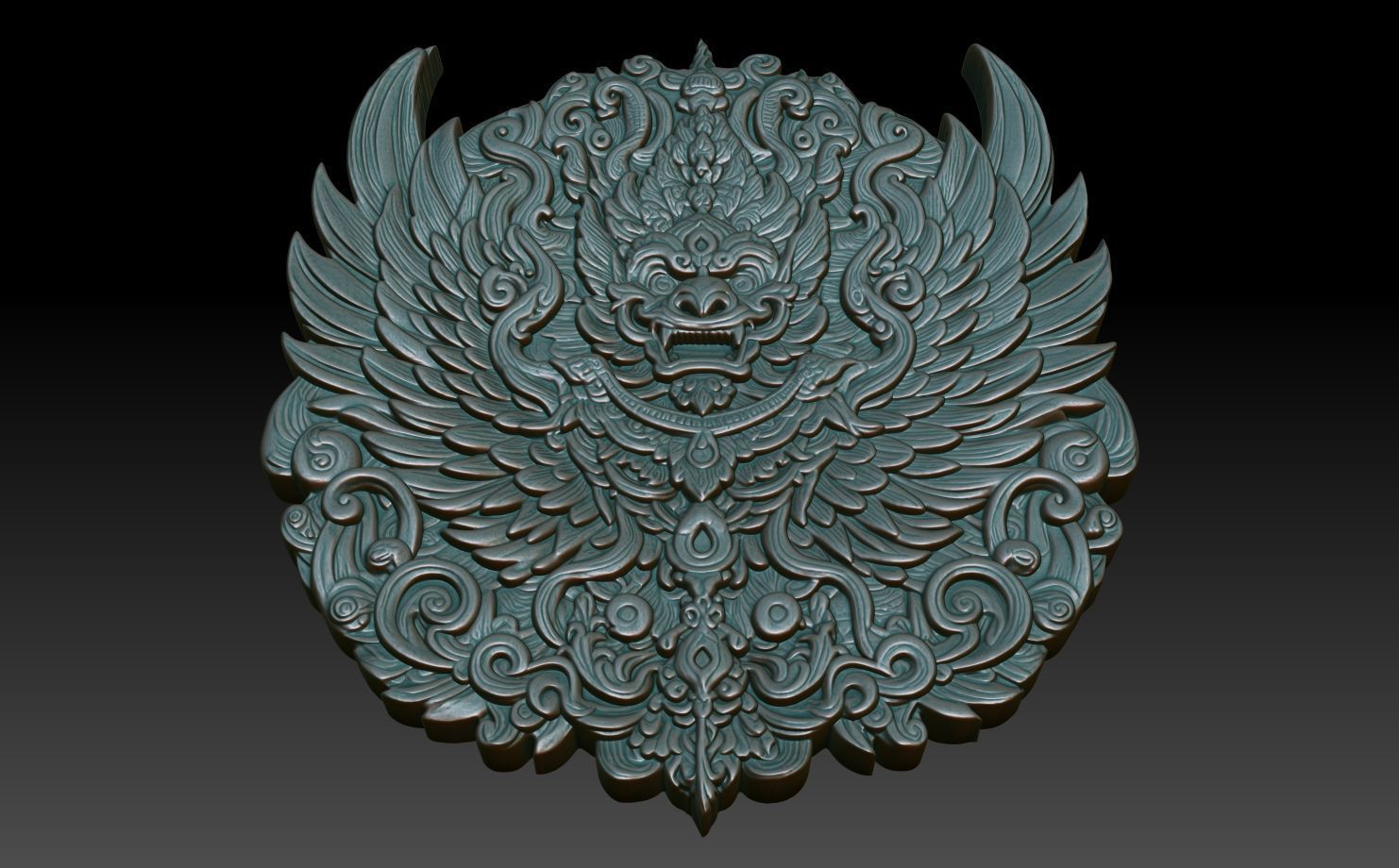 Garuda basrelief 05 240812 3D print model_4