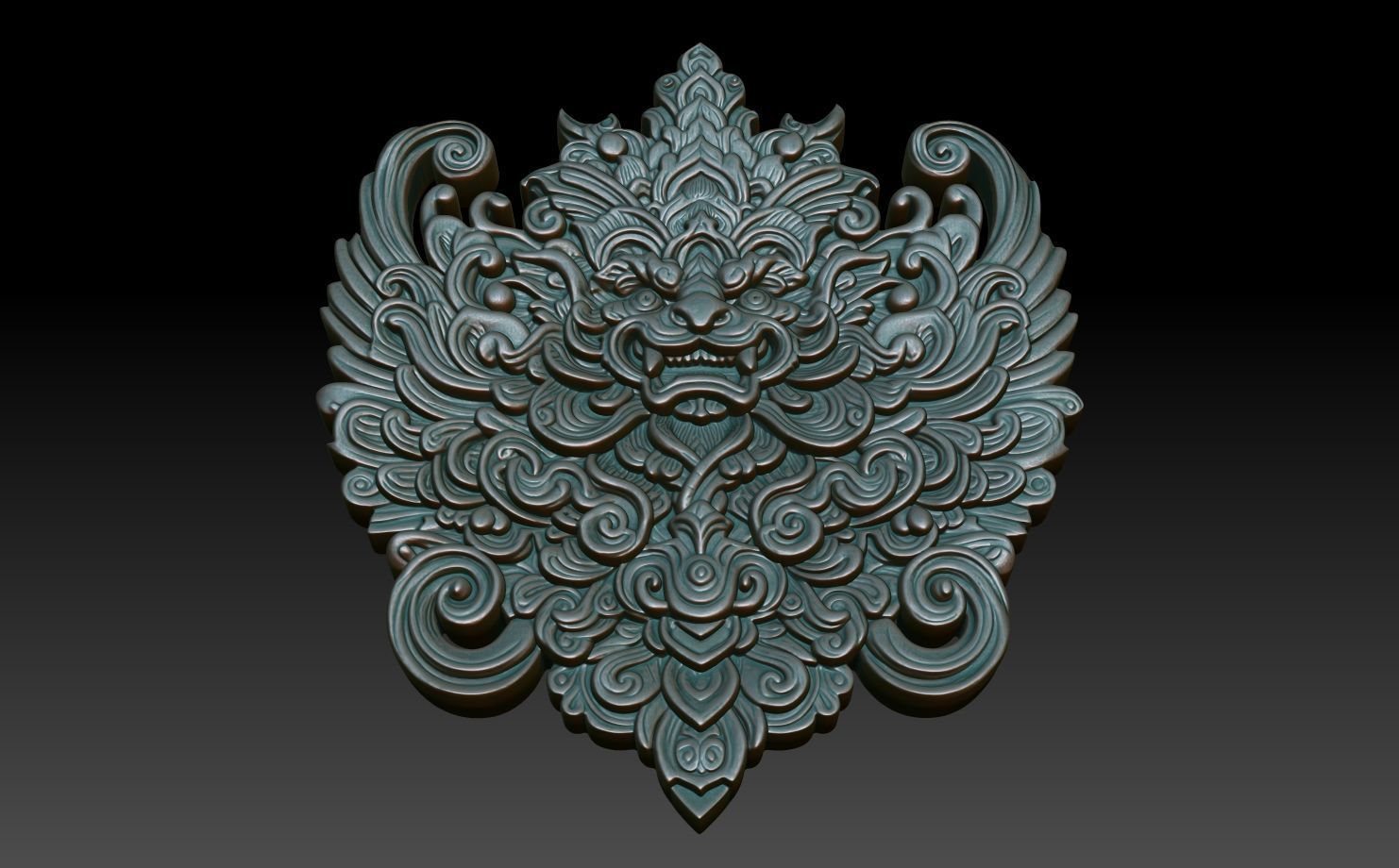 Garuda basrelief 04 240812 3D print model_4
