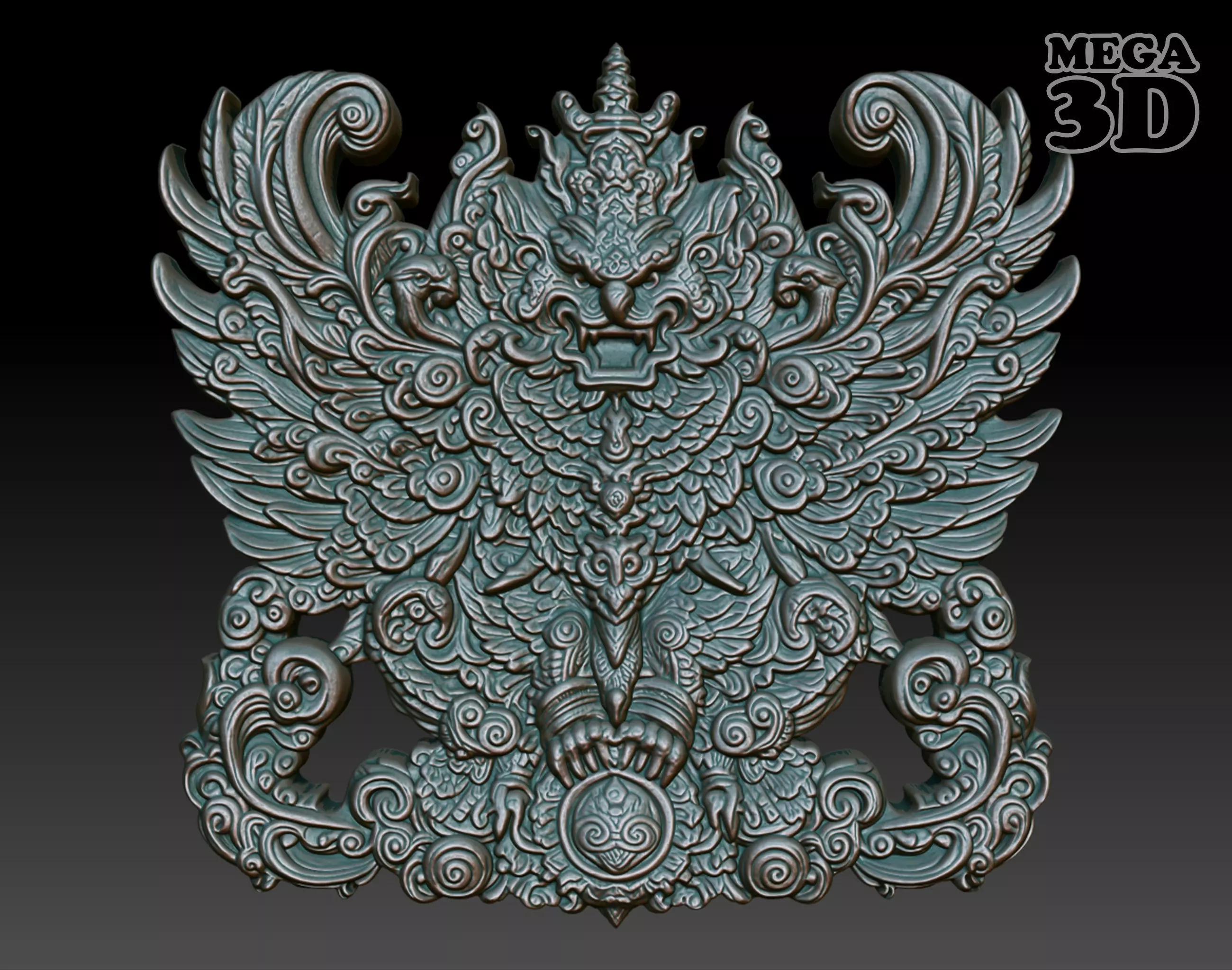 Garuda basrelief 01 240812 3D print model_0