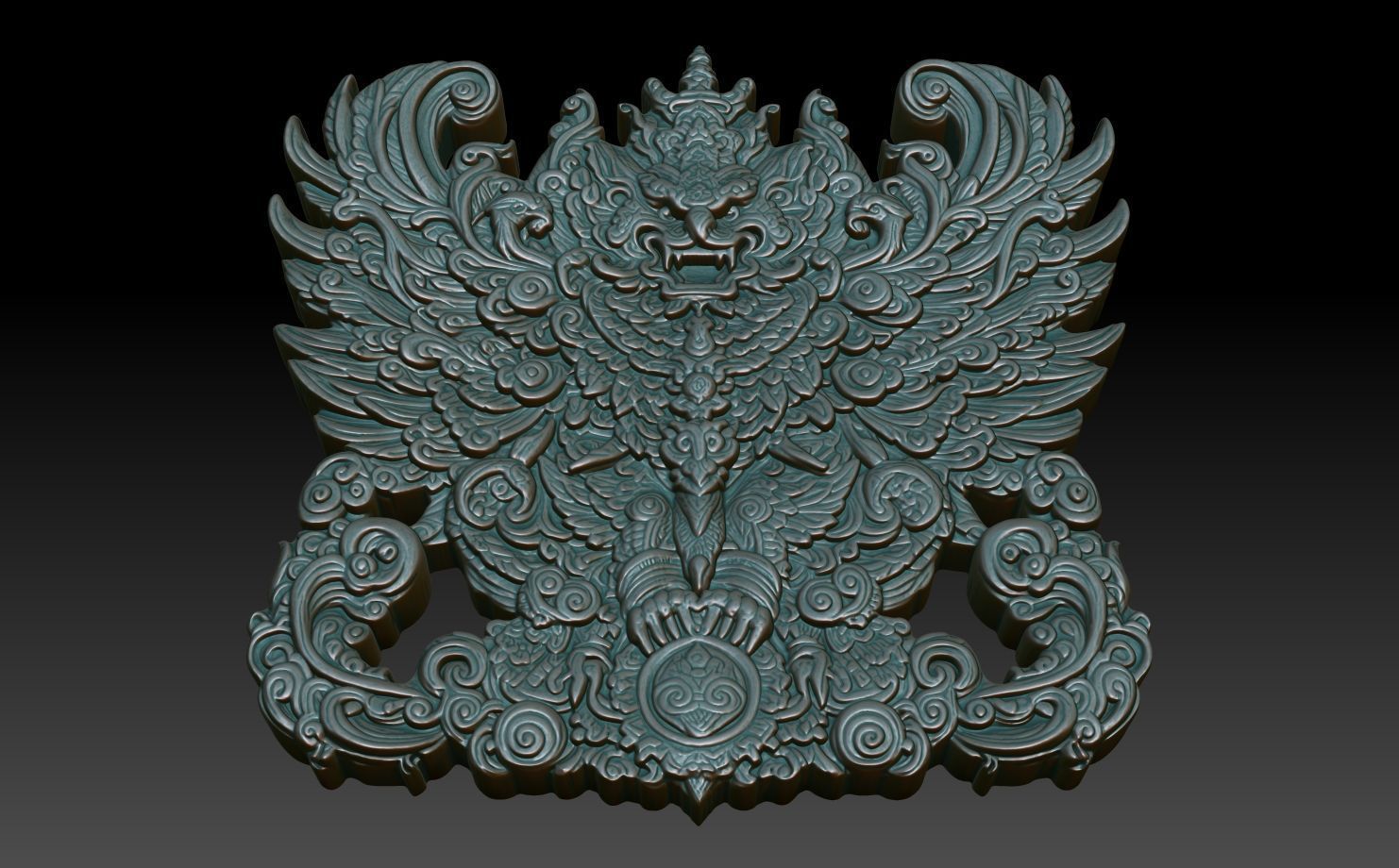 Garuda basrelief 01 240812 3D print model_4