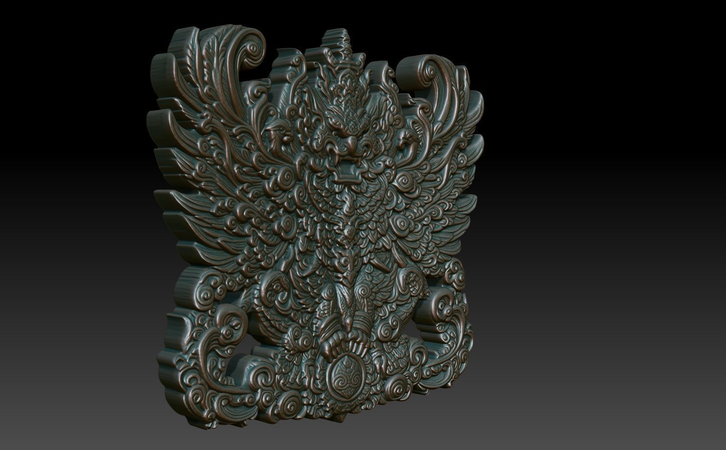 Garuda basrelief 01 240812 3D print model_2