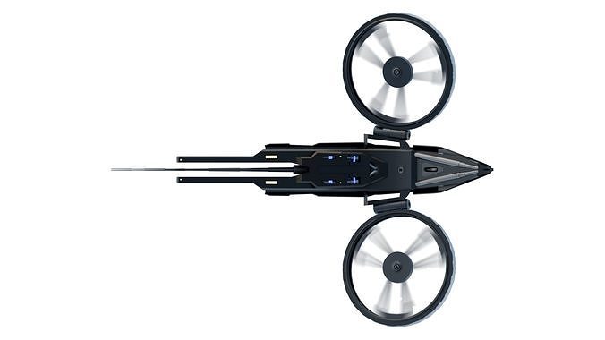 Sci-fi bi-rotor drone 3D model