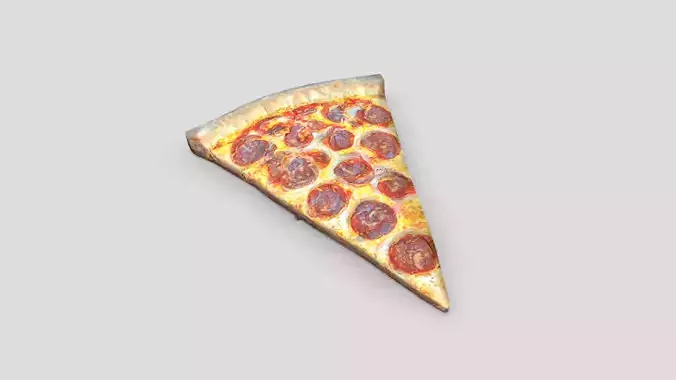 Pizza Salami Slice Low-poly 3D model