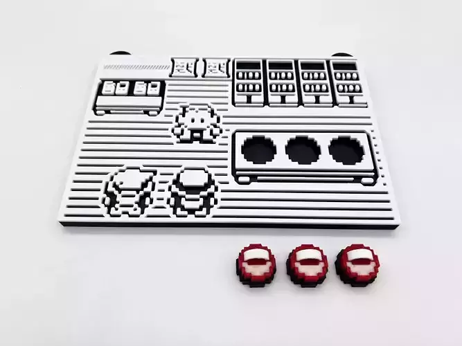 Pokemon Wall Mounted Key Holder with Interchangeable Poke Balls 3D print model