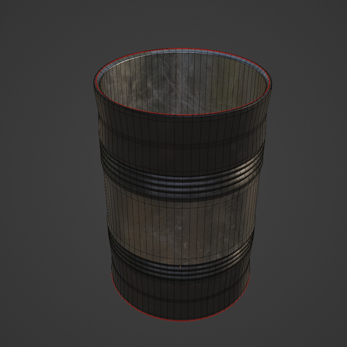 Steel Barrel B 05 3D model_7