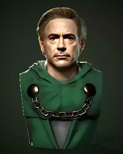 Marvel doctor doom robert downey jr fantastic 4 tony stark bust 3D print model