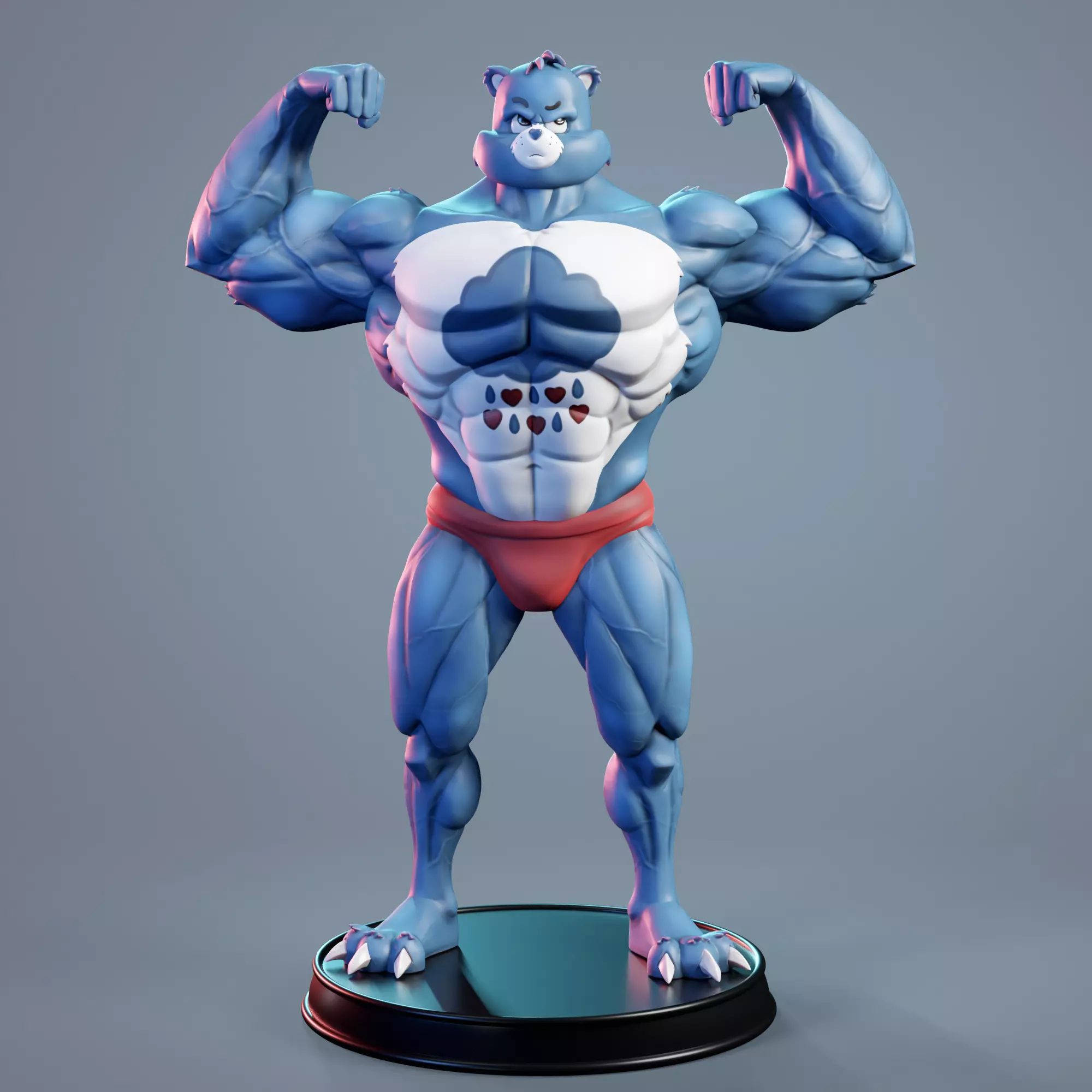 Strong Care Bear fan art 3D print model_0