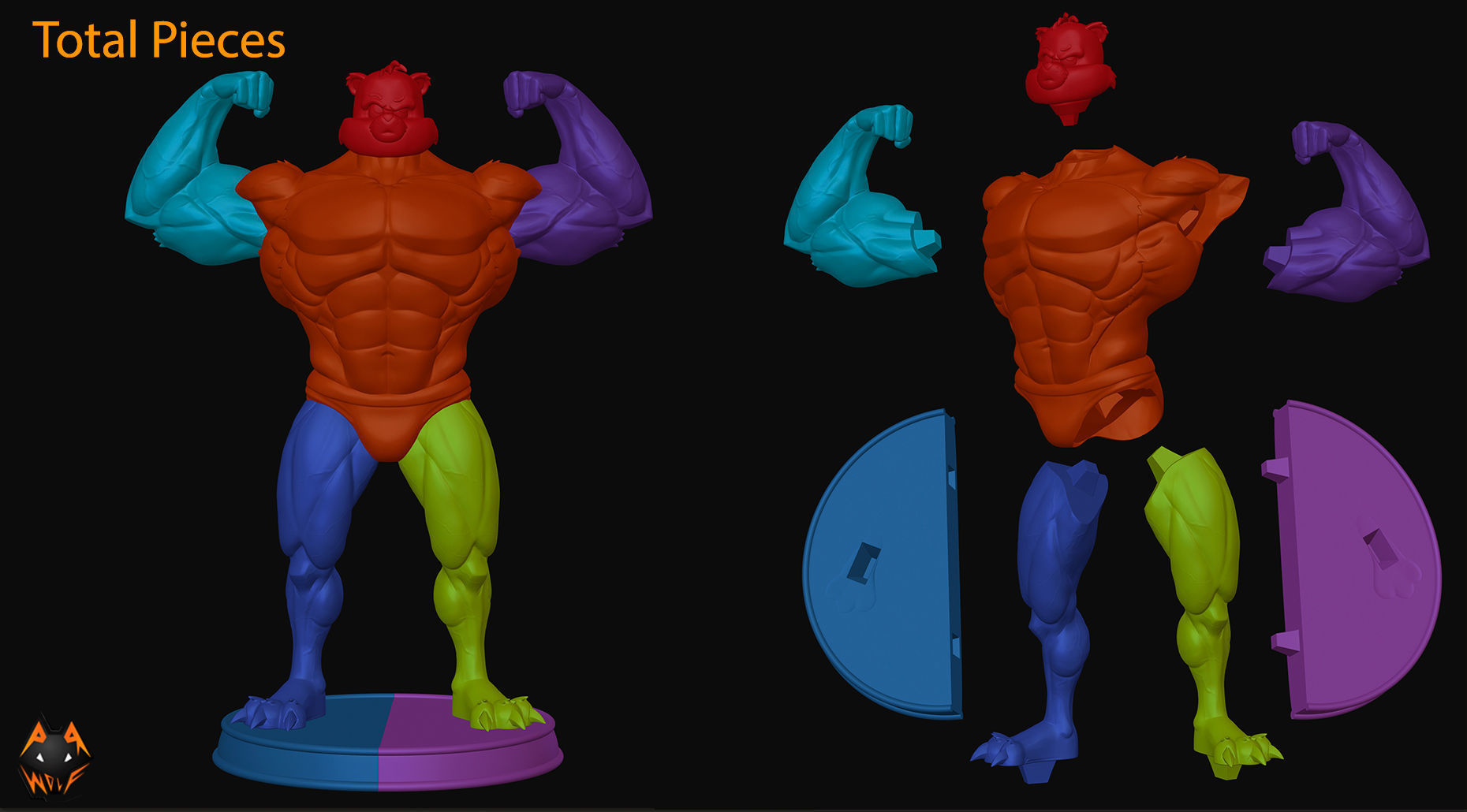 Strong Care Bear fan art 3D print model_4