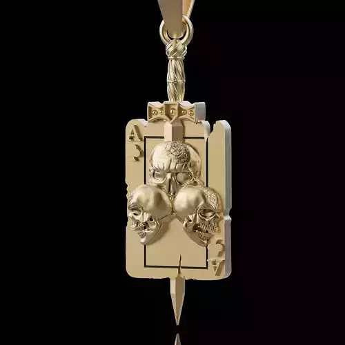 Skull Playing card courier pendant printable 3m model