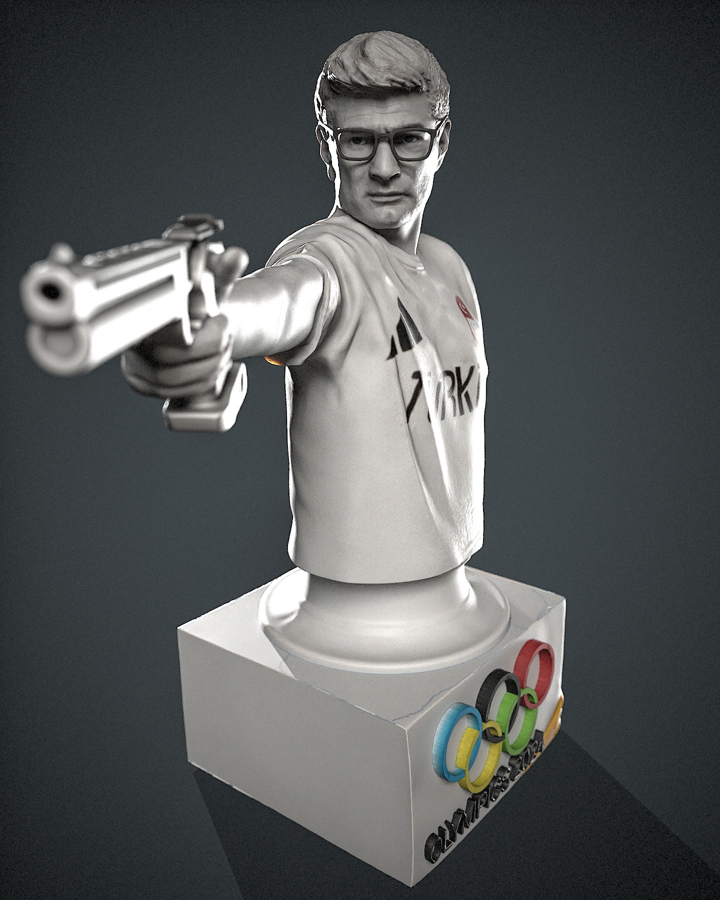 Yusuf Dikec Turkish sport shooter Olympics 2024 Turkey hitman 3D print model_2