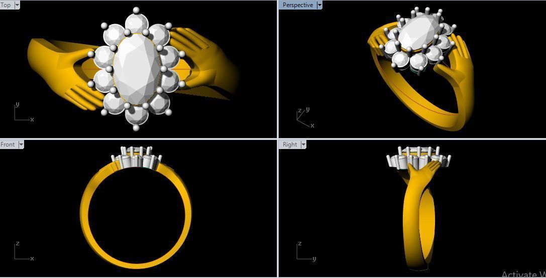 Hand ring 3dm file 3D print model_1