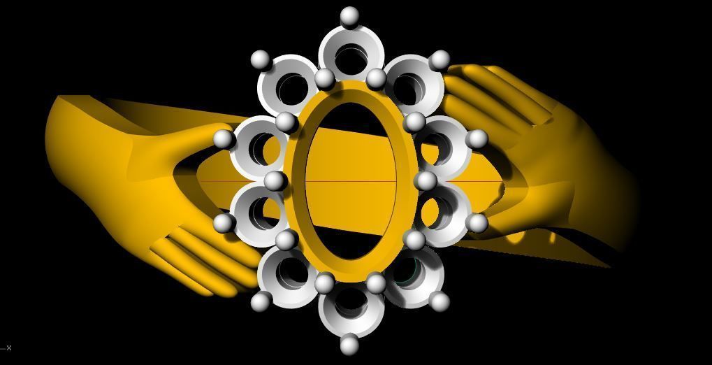 Hand ring 3dm file 3D print model_3