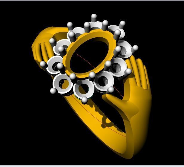Hand ring 3dm file 3D print model_6