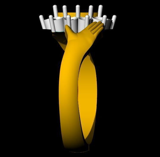 Hand ring 3dm file 3D print model_8