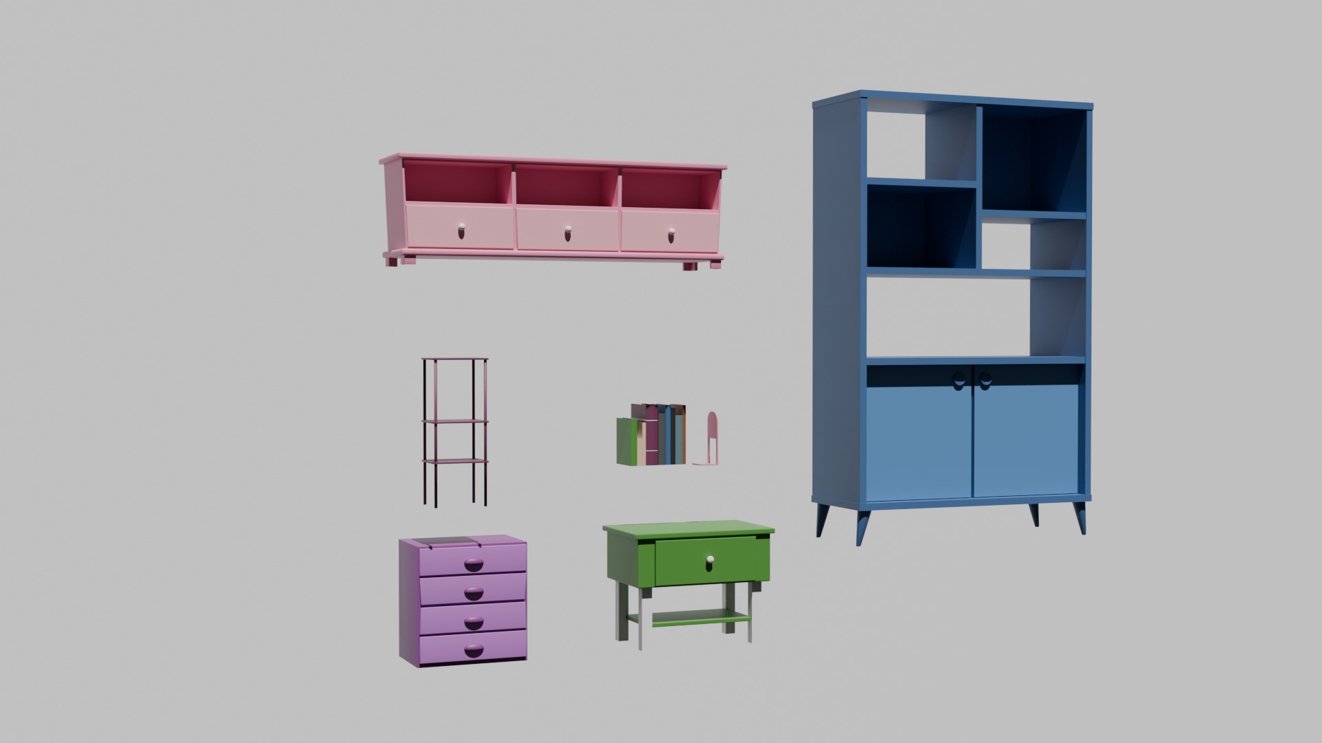 living room set 3D model_2