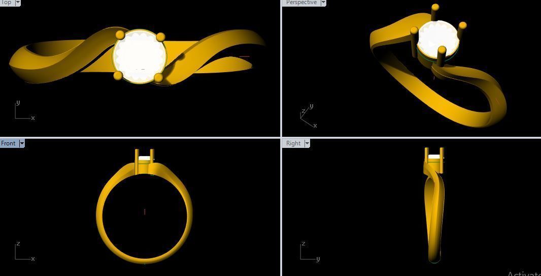 Solitaire Ring 3dm file 3D print model_1