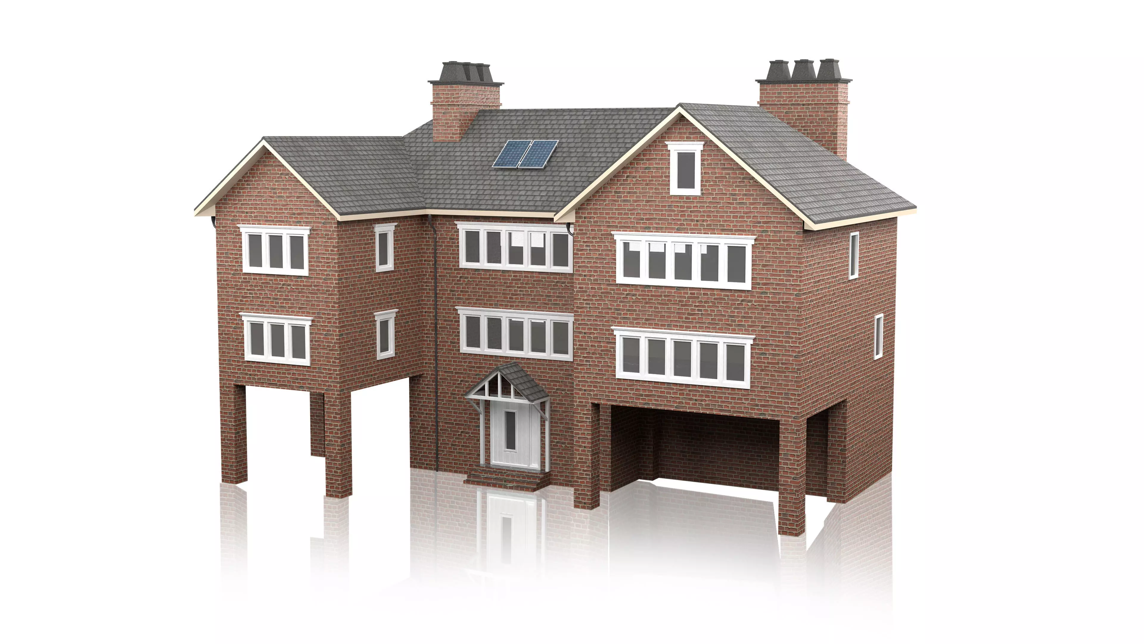 British House Design 08 Low-poly 3D model_0