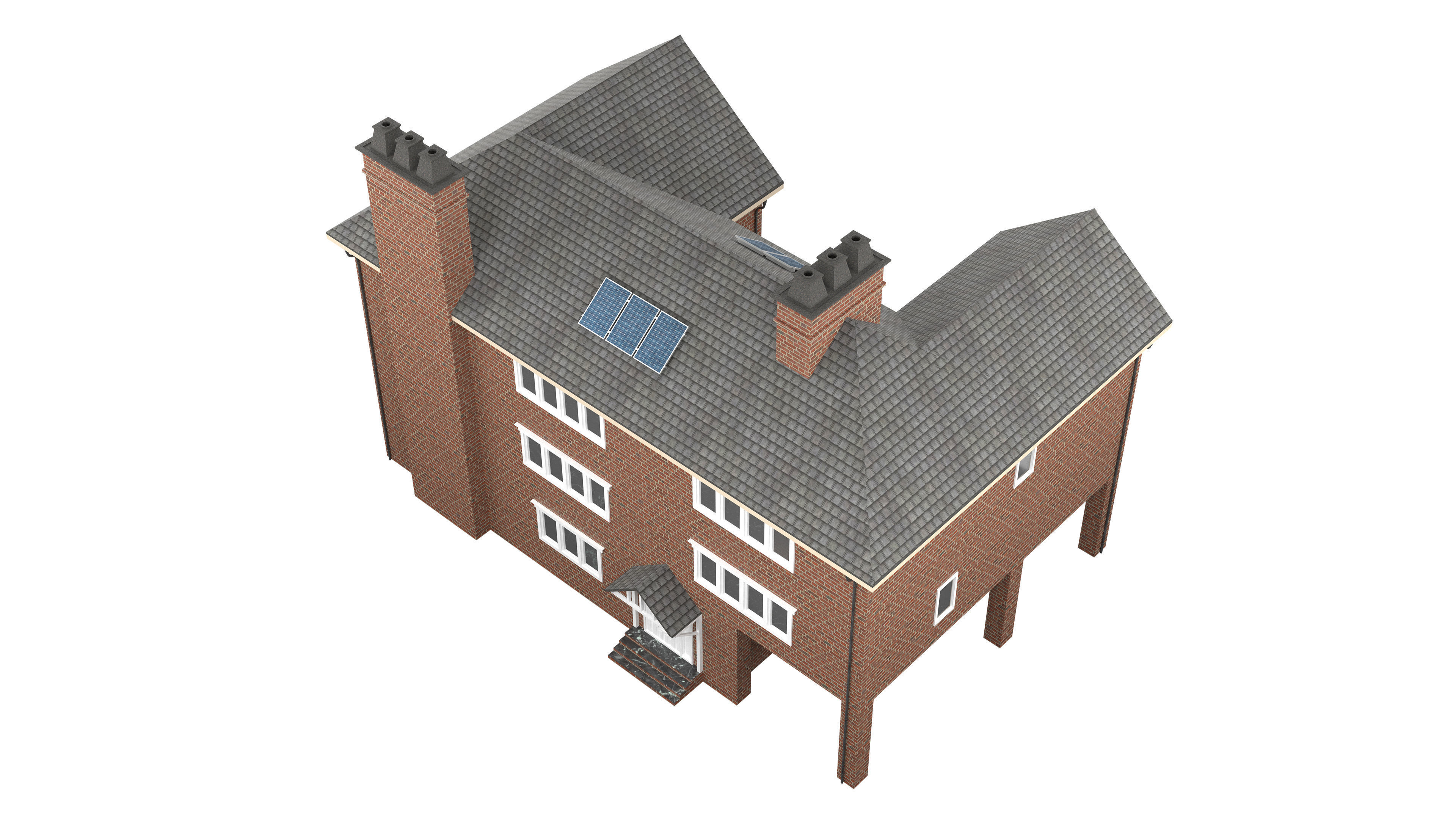 British House Design 08 Low-poly 3D model_3