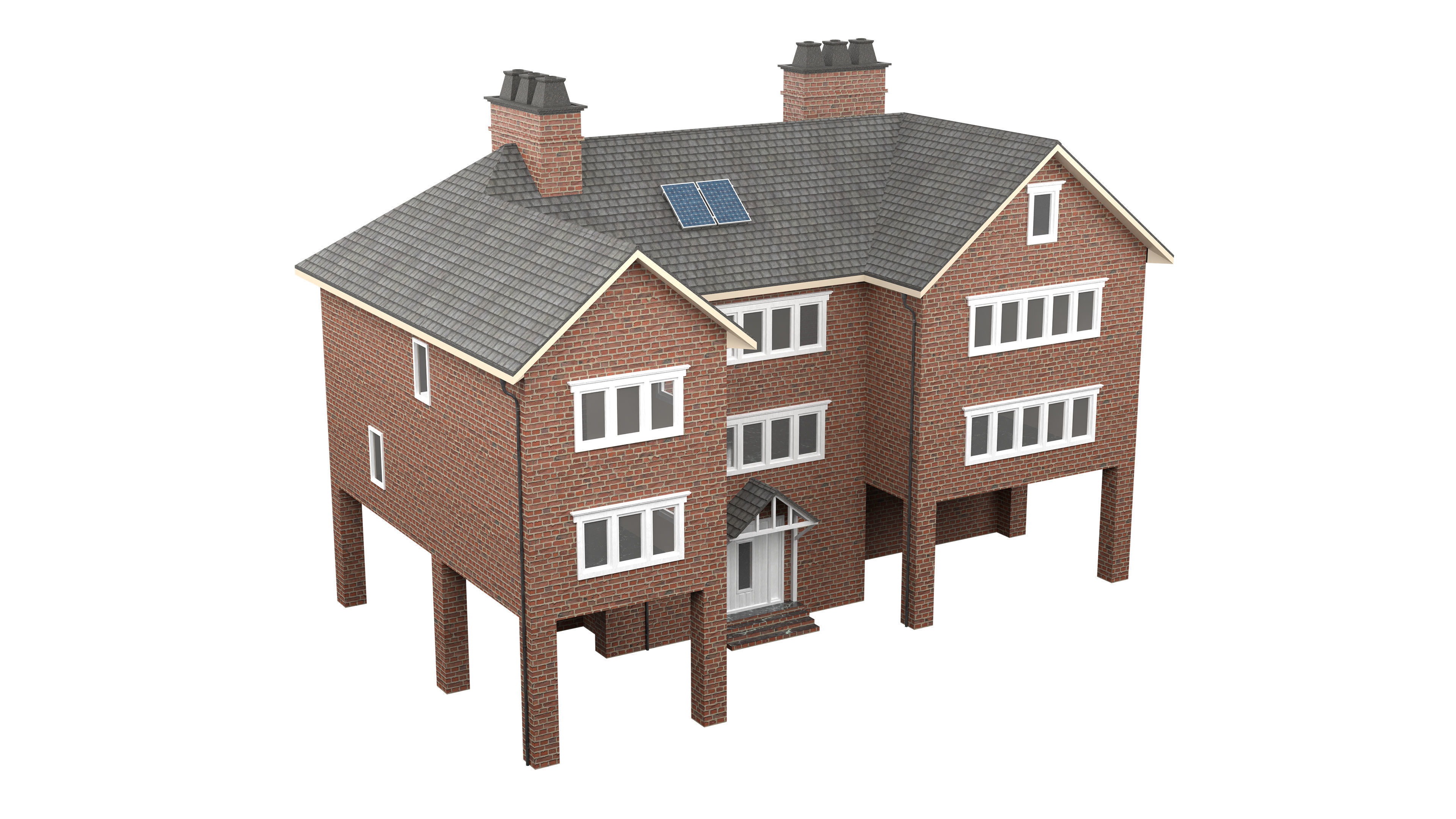 British House Design 08 Low-poly 3D model_5