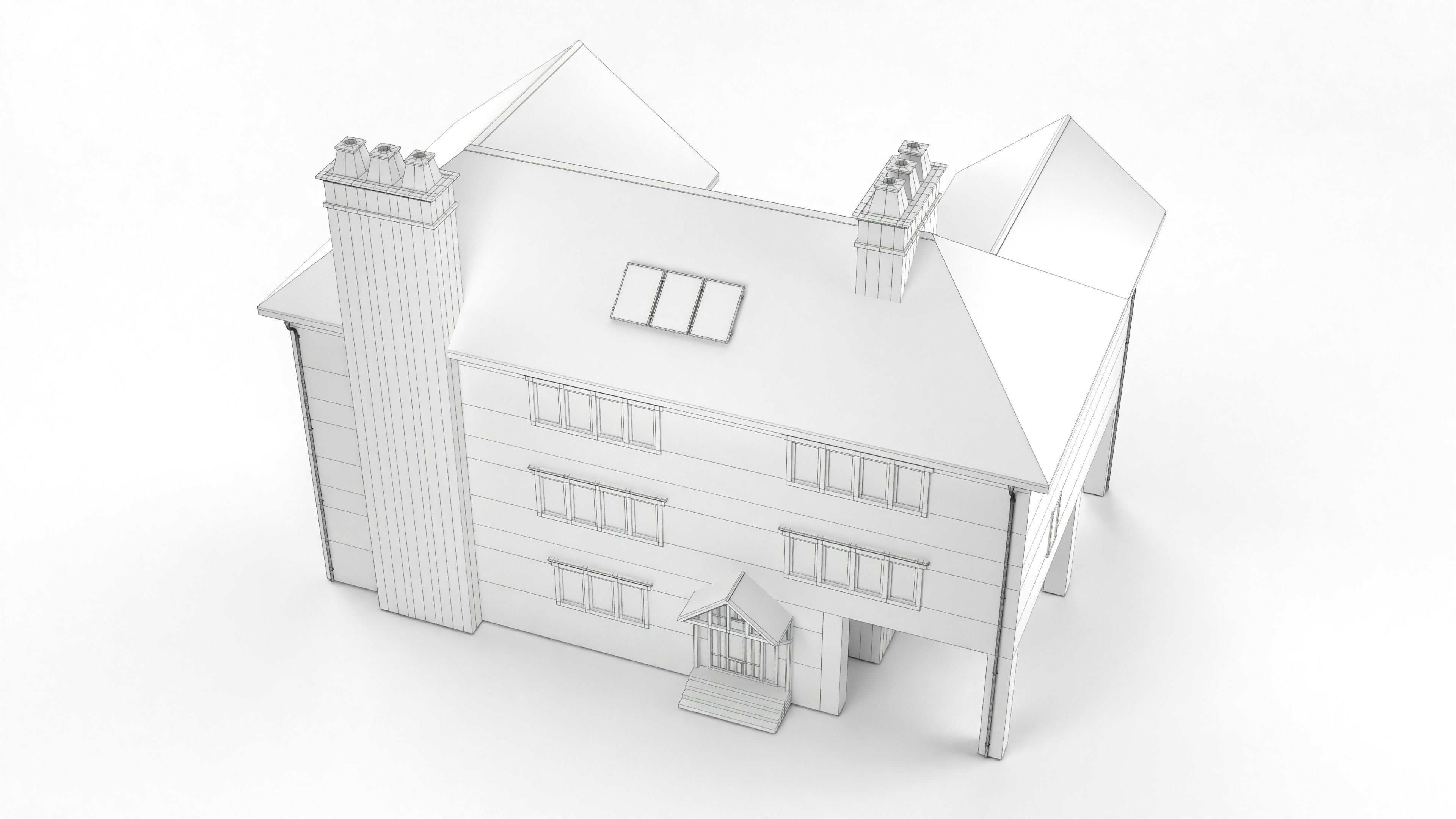 British House Design 08 Low-poly 3D model_8