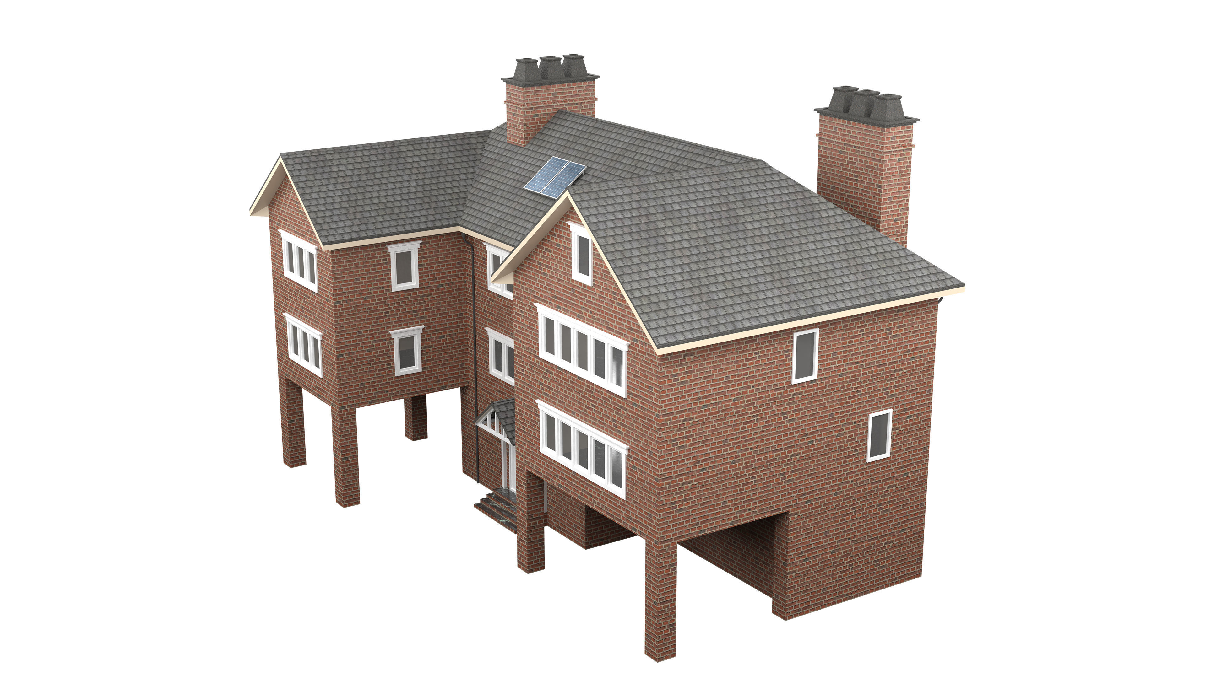 British House Design 08 Low-poly 3D model_6