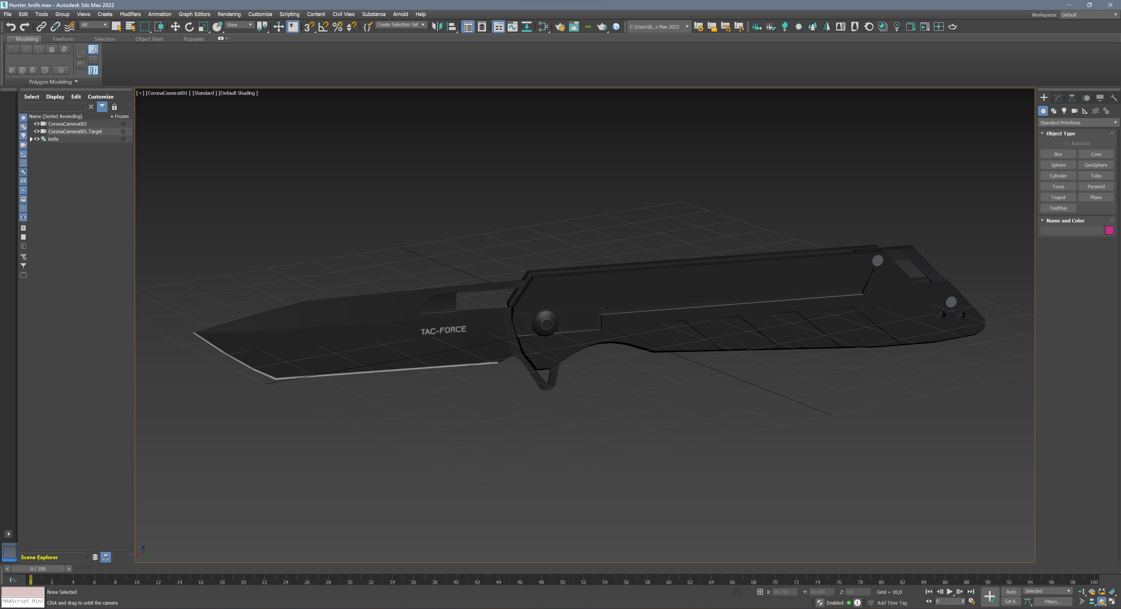 Hunter knife Low-poly 3D model_15