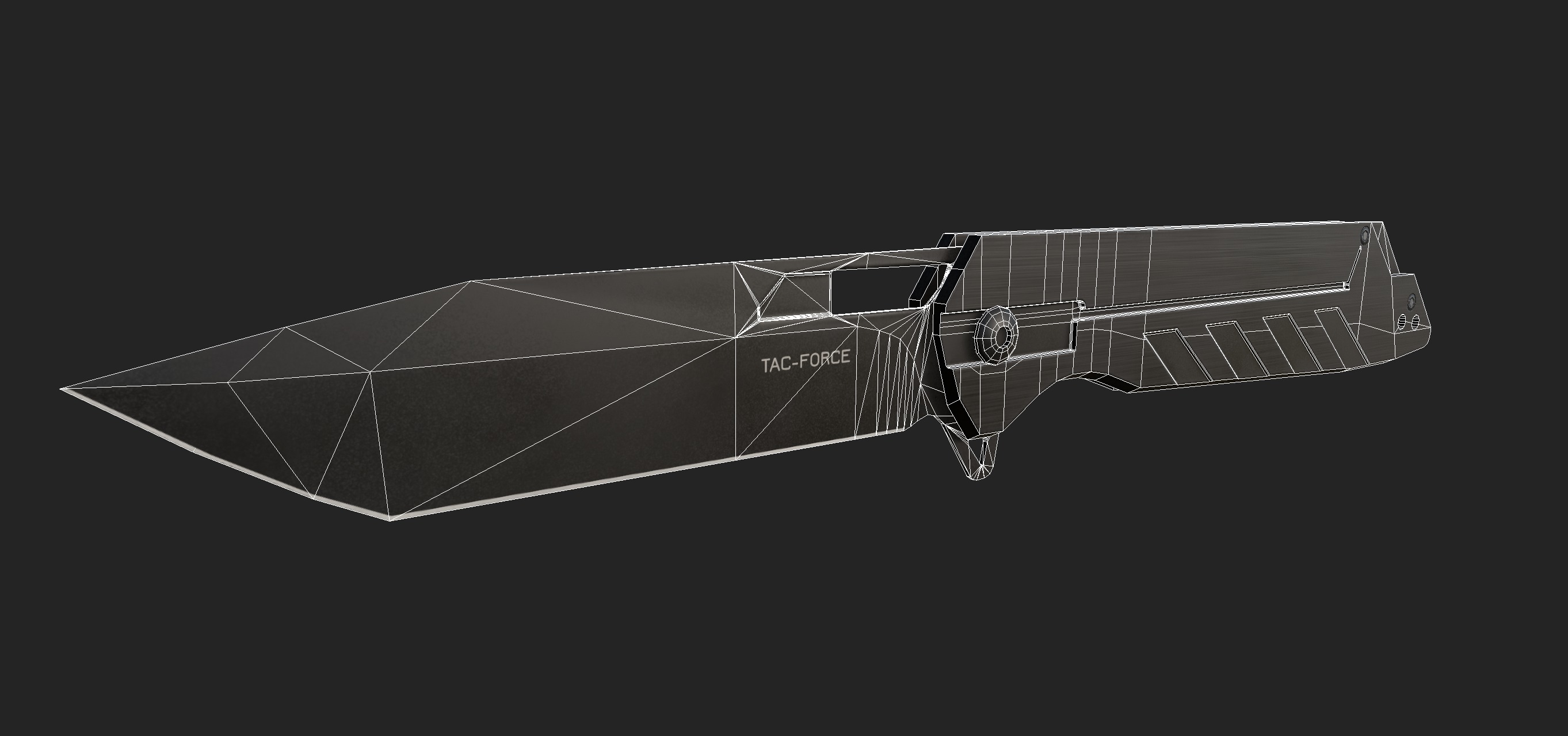 Hunter knife Low-poly 3D model_17