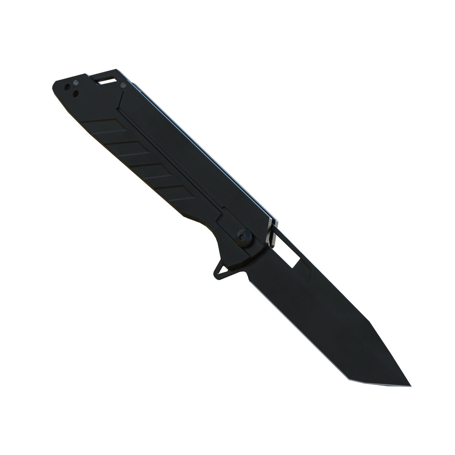 Hunter knife Low-poly 3D model_6