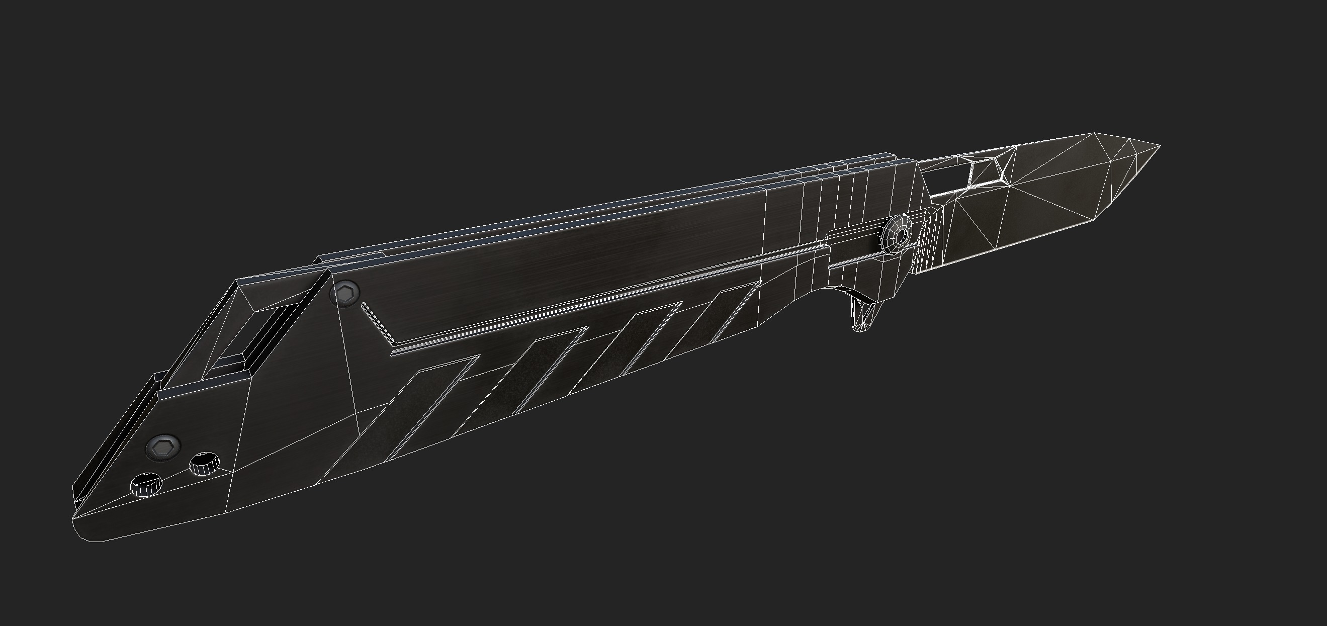 Hunter knife Low-poly 3D model_18