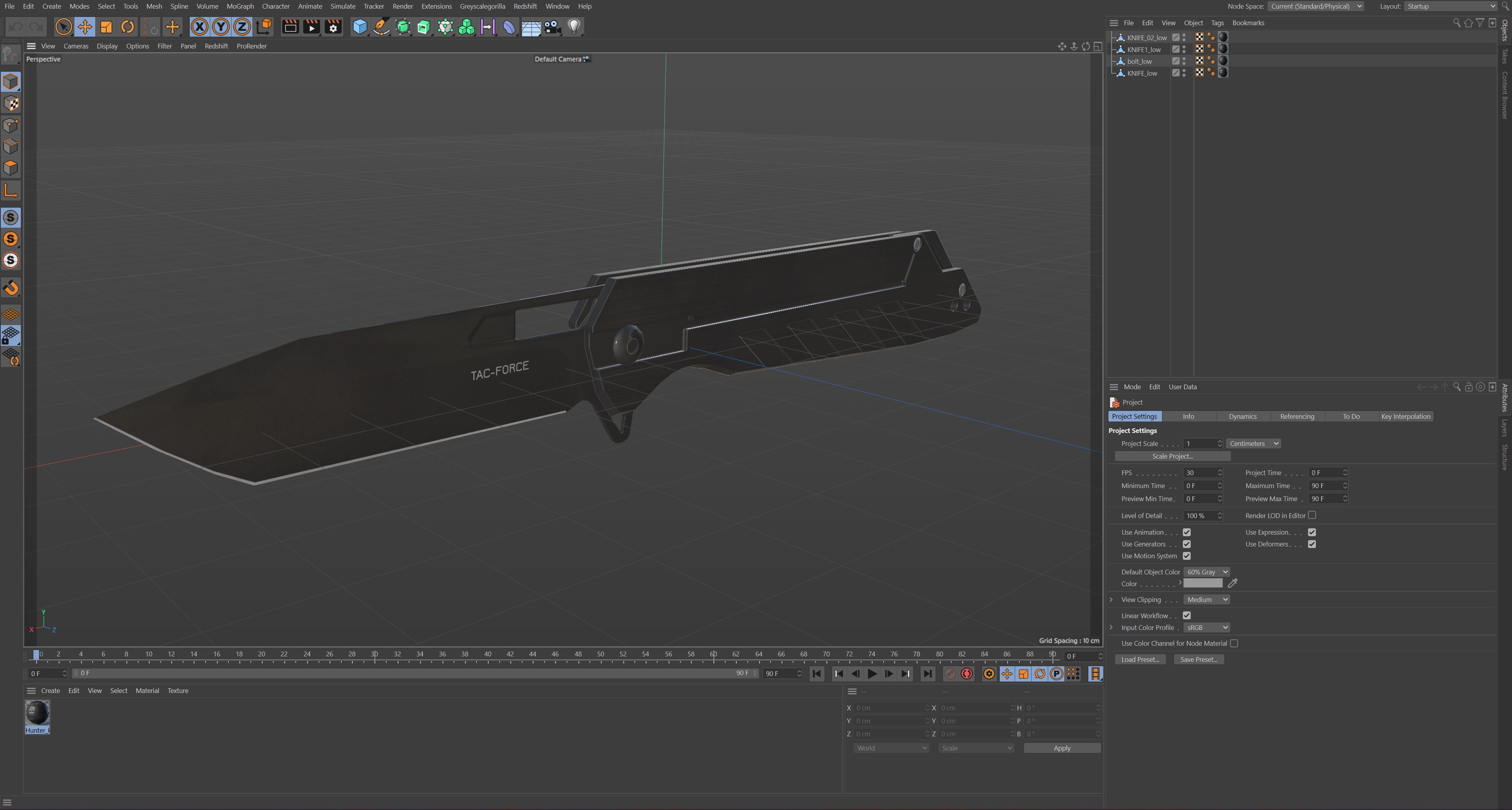 Hunter knife Low-poly 3D model_14