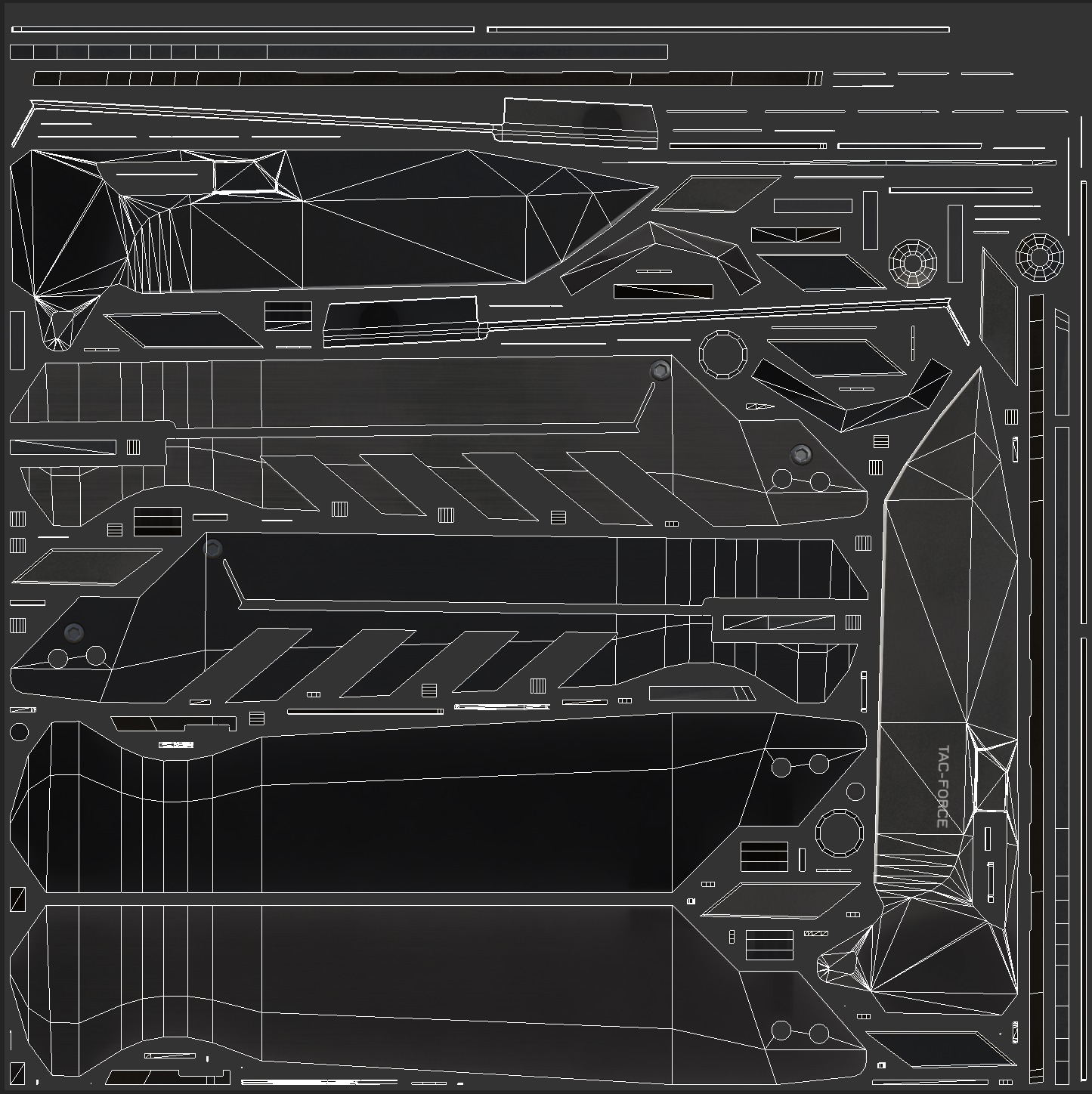 Hunter knife Low-poly 3D model_19