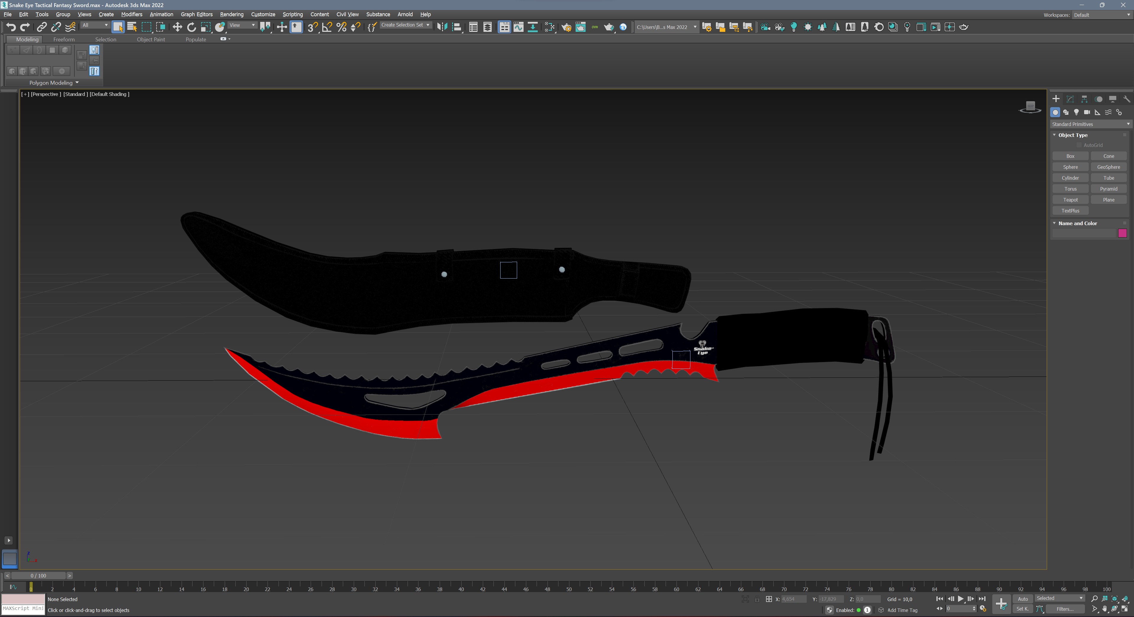 Snake Eye Tactical Fantasy Sword Low-poly 3D model_28