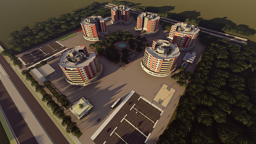 residential complex 3D model_2