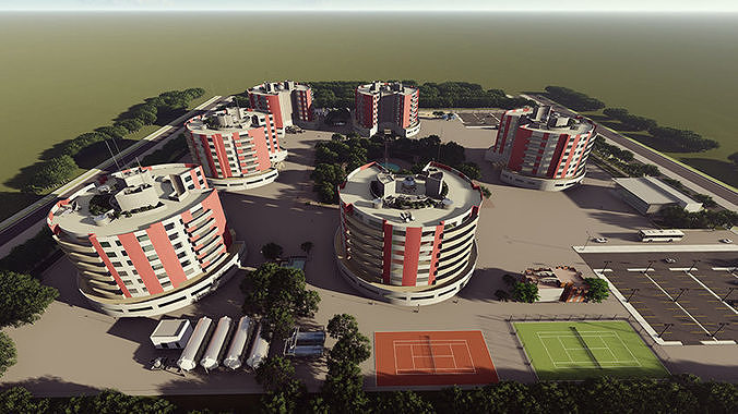 residential complex 3D model