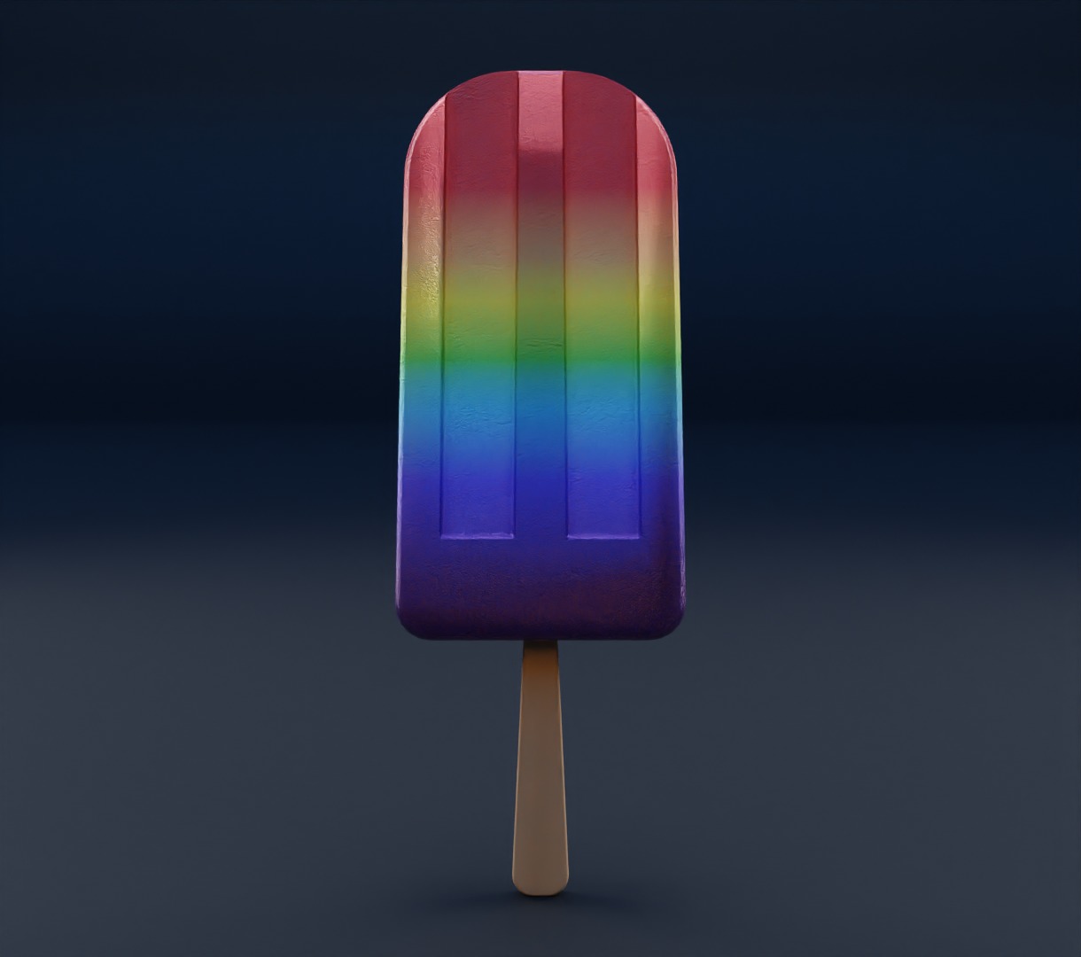 Rainbow ice cream on stick 3D model 3D model_1