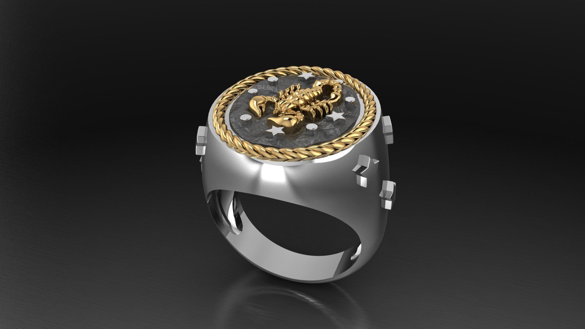 Zodiac Ring Scorpio 3D print model_1