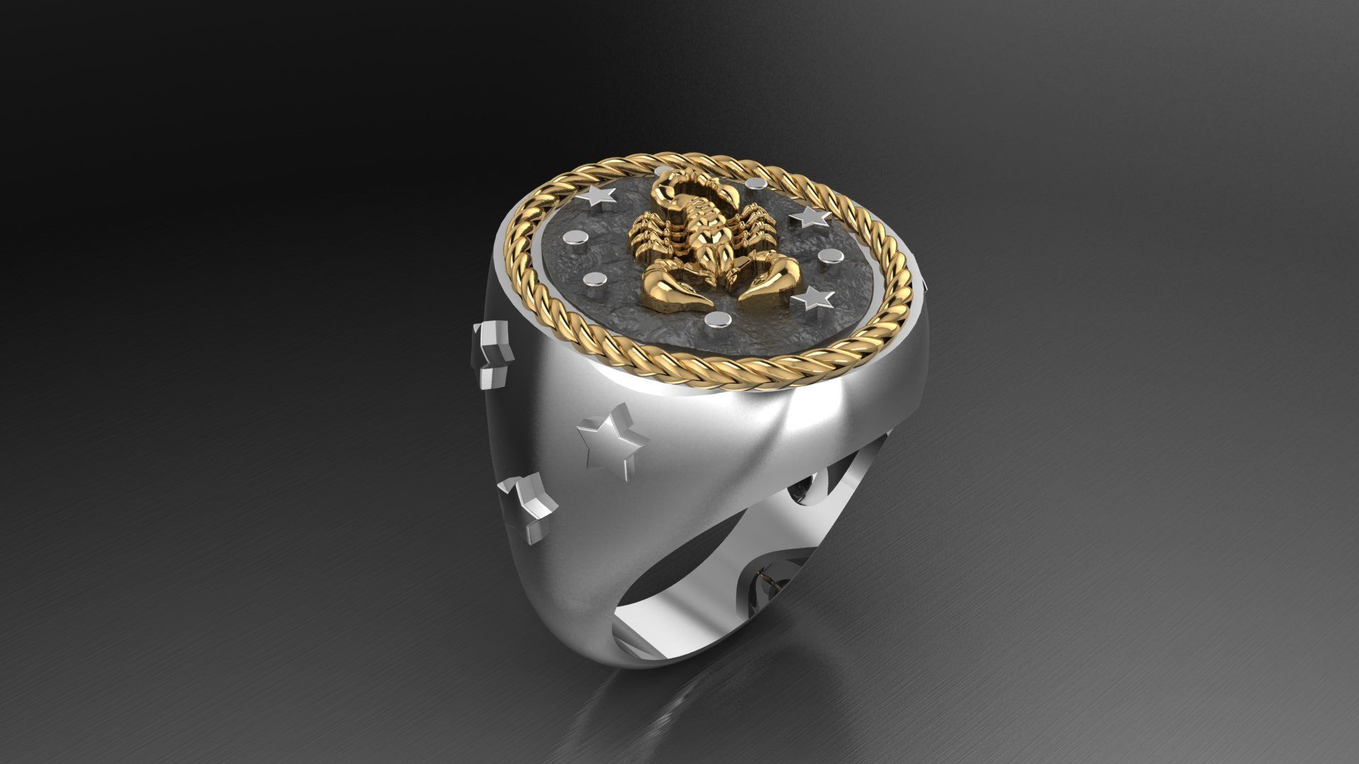 Zodiac Ring Scorpio 3D print model_2