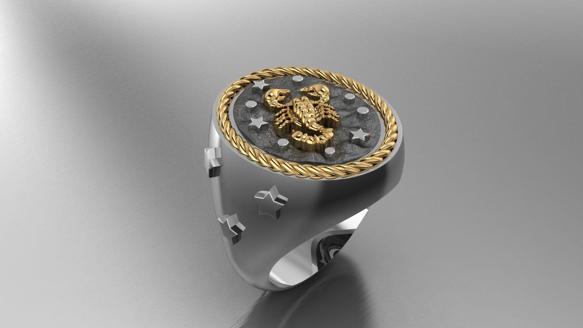 Zodiac Ring Scorpio 3D print model_4