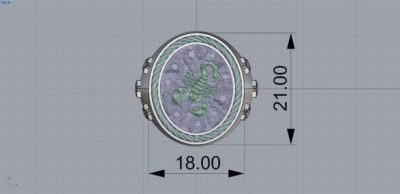 Zodiac Ring Scorpio 3D print model_10