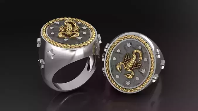 Zodiac Ring Scorpio 3D print model